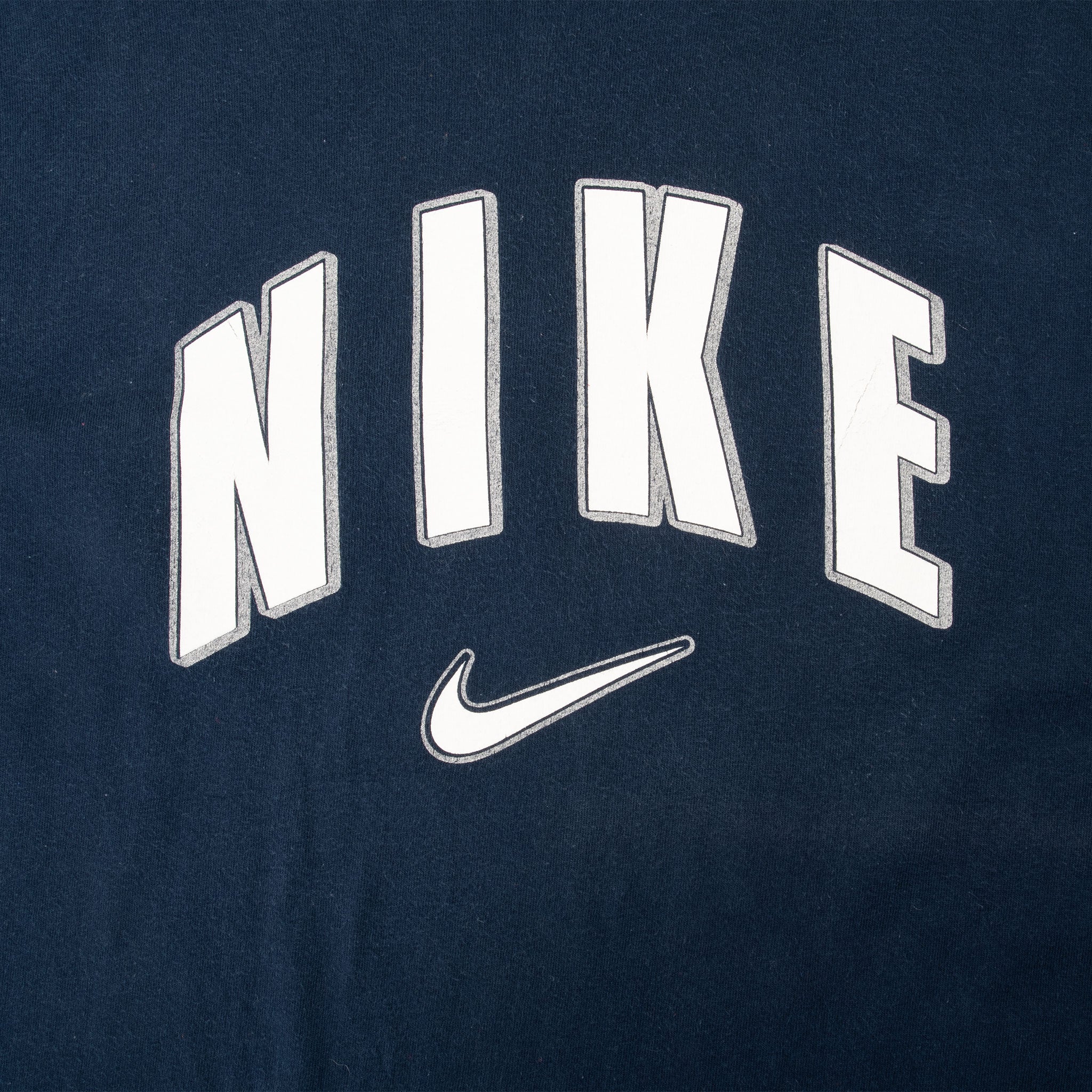 Vintage Nike Spellout Navy Blue Tee Shirt 1990S Size Large Made In Usa