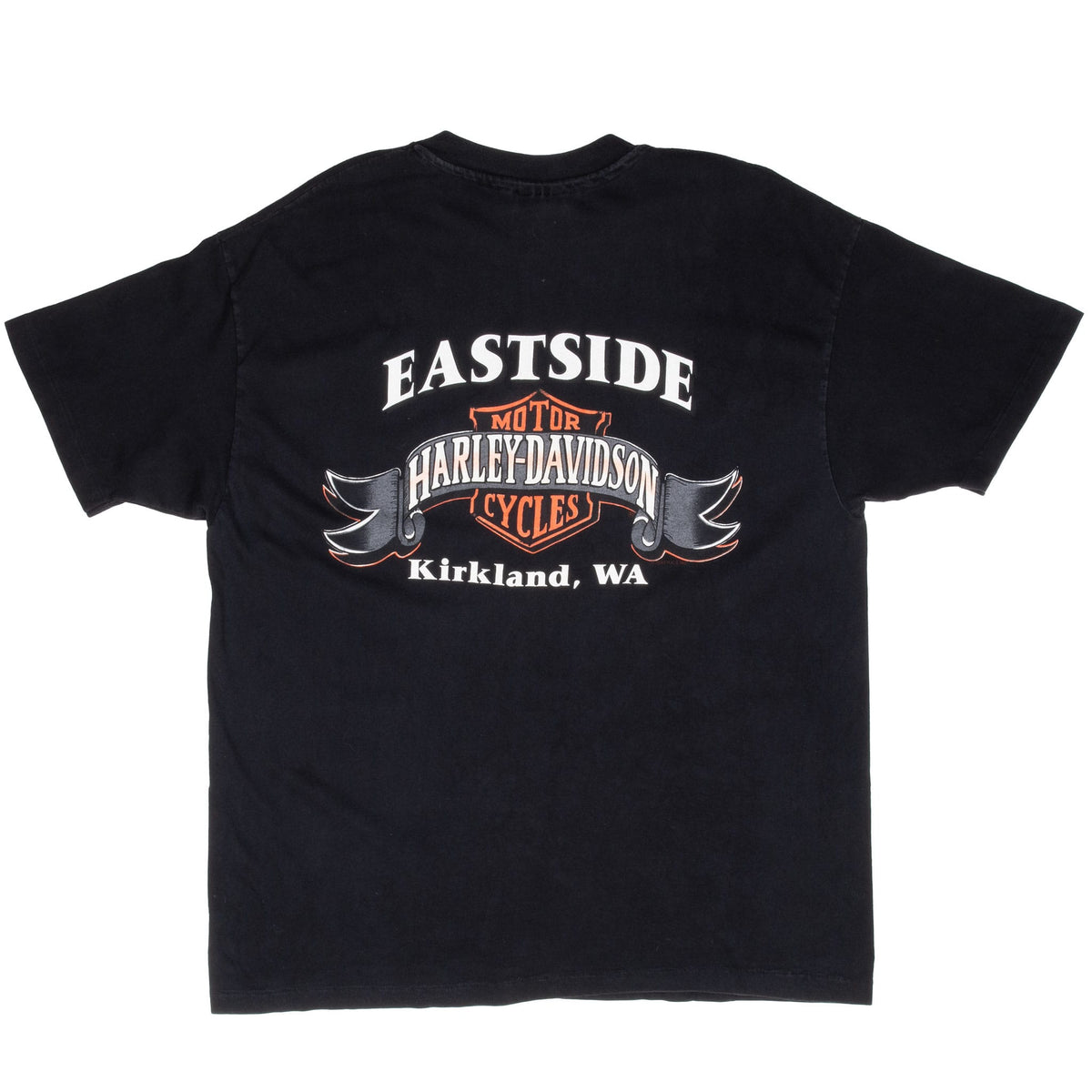 Vintage Harley Davidson Kirkland Washington 1987 Tee Shirt Size XL Made In Usa With Single Stitch Sleeves