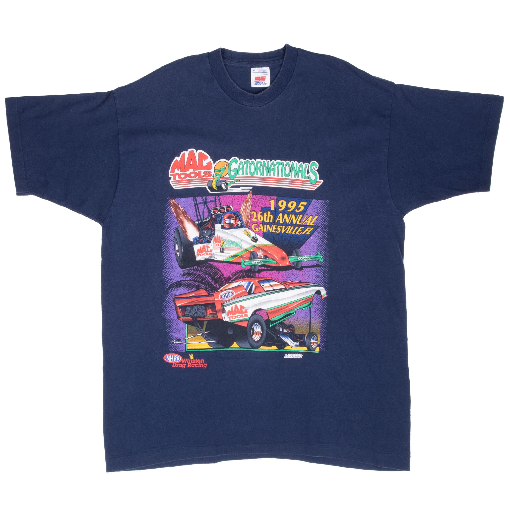 Vintage Nhra Gator & Northwest Nationals 1995 Tee Shirt Xl Made In Usa With Single Stitch Sleeves