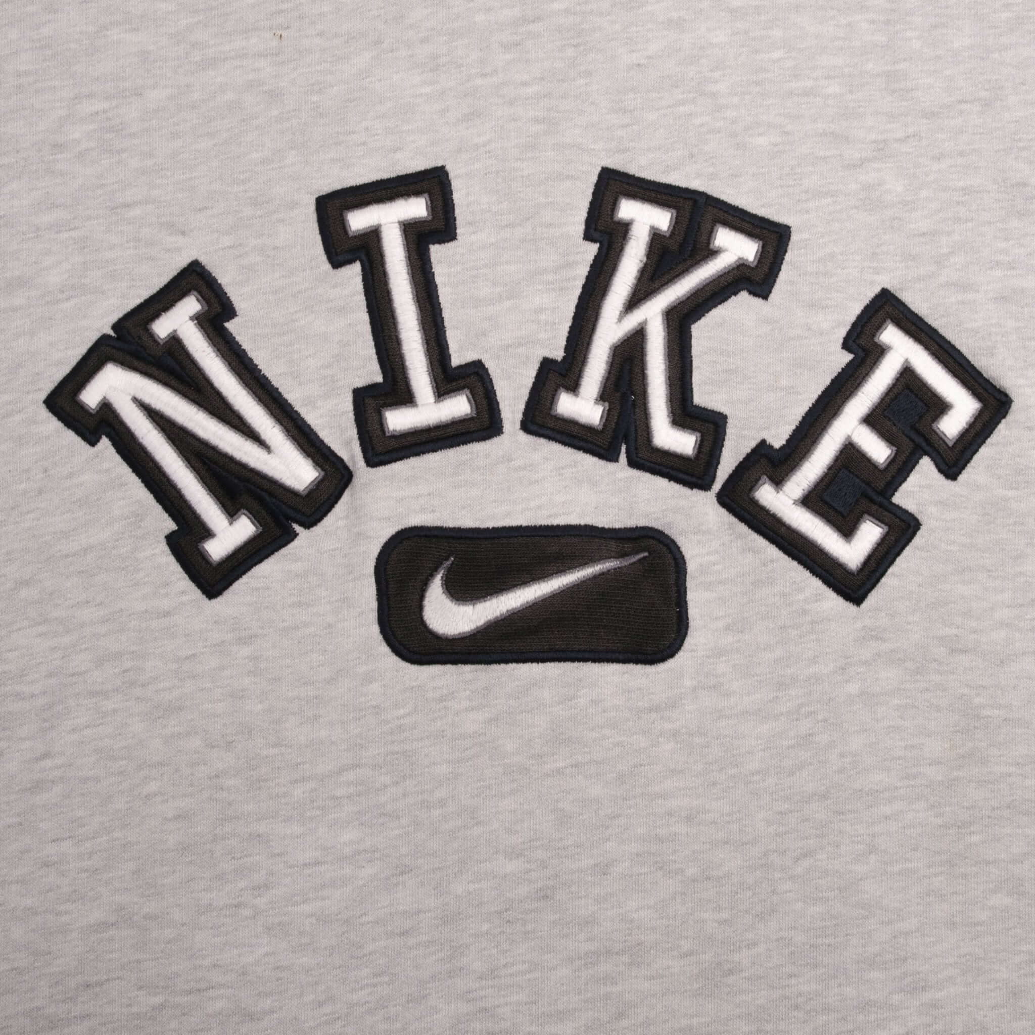 Vintage Nike Spellout Swoosh Gray Hoodie Sweatshirt Late 2000S Size Medium