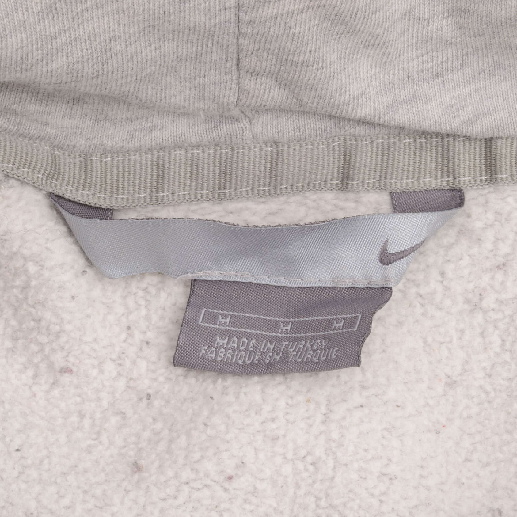 Vintage Nike Spellout Swoosh Gray Hoodie Sweatshirt Late 2000S Size Medium