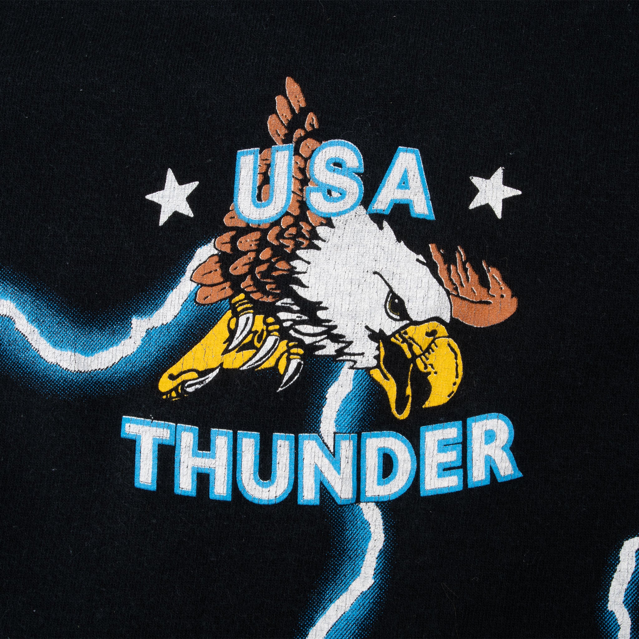 Vintage Animal Print Eagle Wolf Indian Chief Usa Thunder Tee Shirt 1990S Size Large With Single Stitch Sleeves