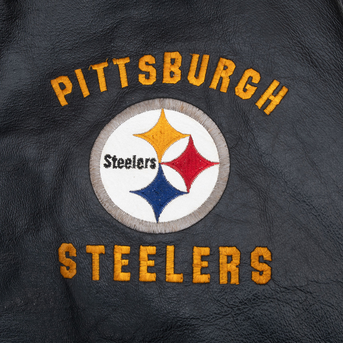 Vintage Nfl Pittsburg Steelers Leather Jacket 1990S Size Large