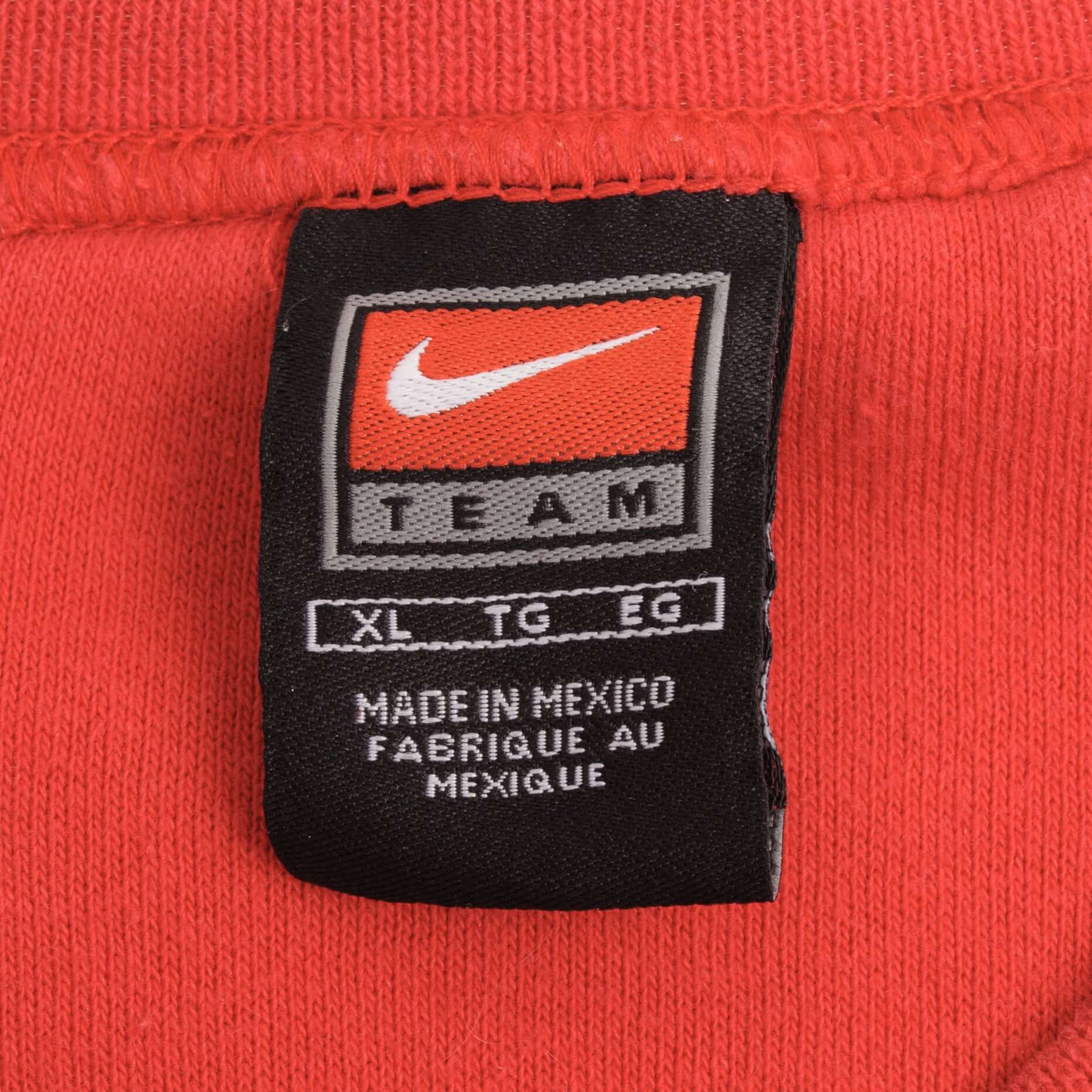 Vintage Nike Spellout Swoosh Red Sweatshirt 1990S Size XL