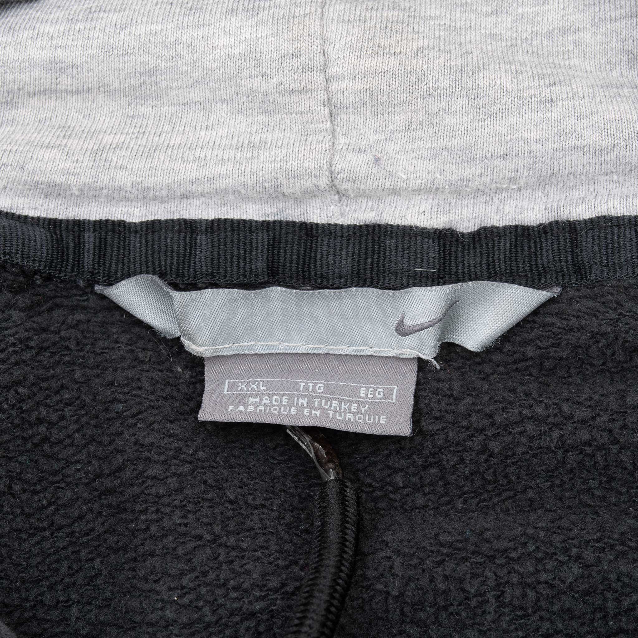 Vintage Nike Spellout Dark Grey Hoodie Sweatshirt 2000S Size 2XL