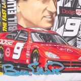 Vintage Nascar Bill Elliott 2001 All Over Print Tee Shirt Size XL