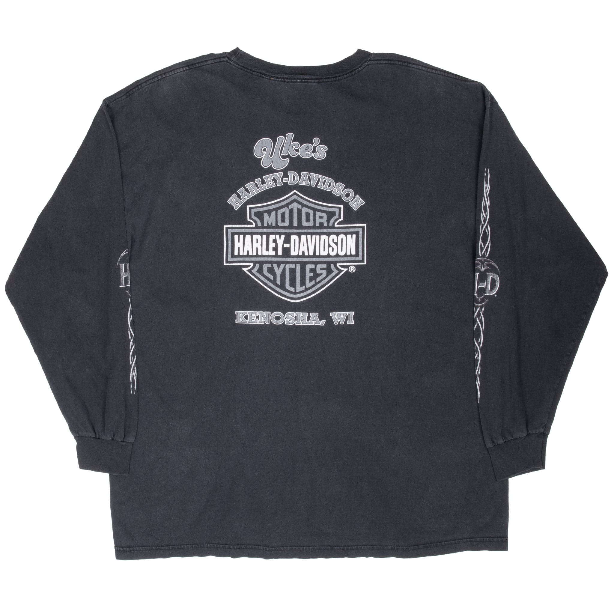 Vintage Harley Davidson Kenosha Winsconsin 2001 Long Sleeve Tee Shirt Size 2XL Made In Usa