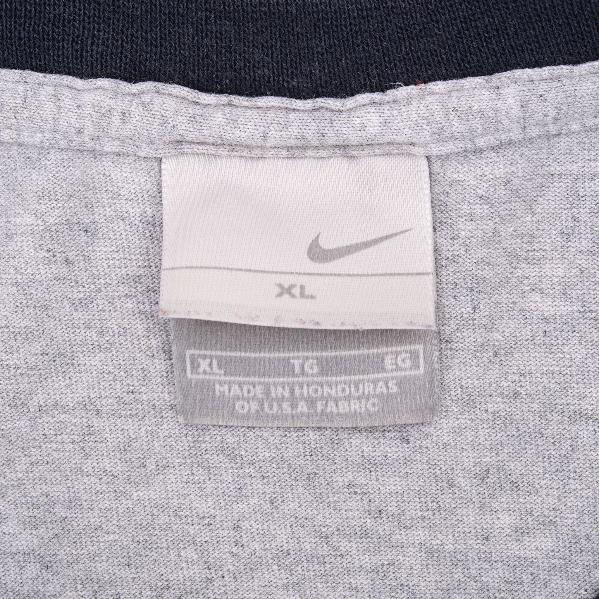 Vintage Nike Classic Swoosh Grey Ringer Tee Shirt 2000S Size XL