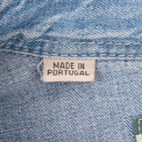 Vintage Levis Denim Blue Western Pocket Shirt Pearl Buttons 1990S Size Medium