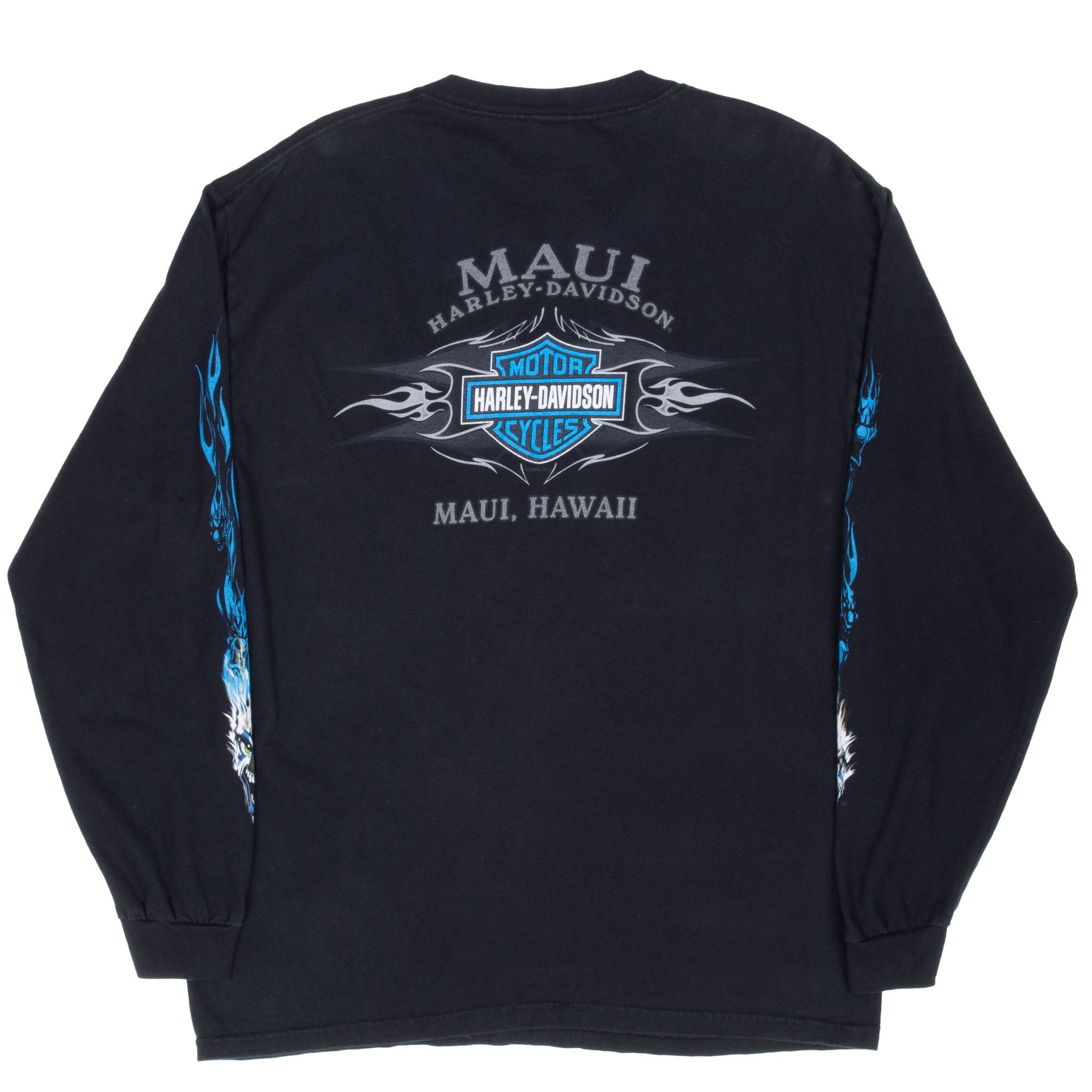 Vintage Harley Davidson Maui Hawaii Long Sleeve Tee Shirt 2006 Size Large Made In Usa