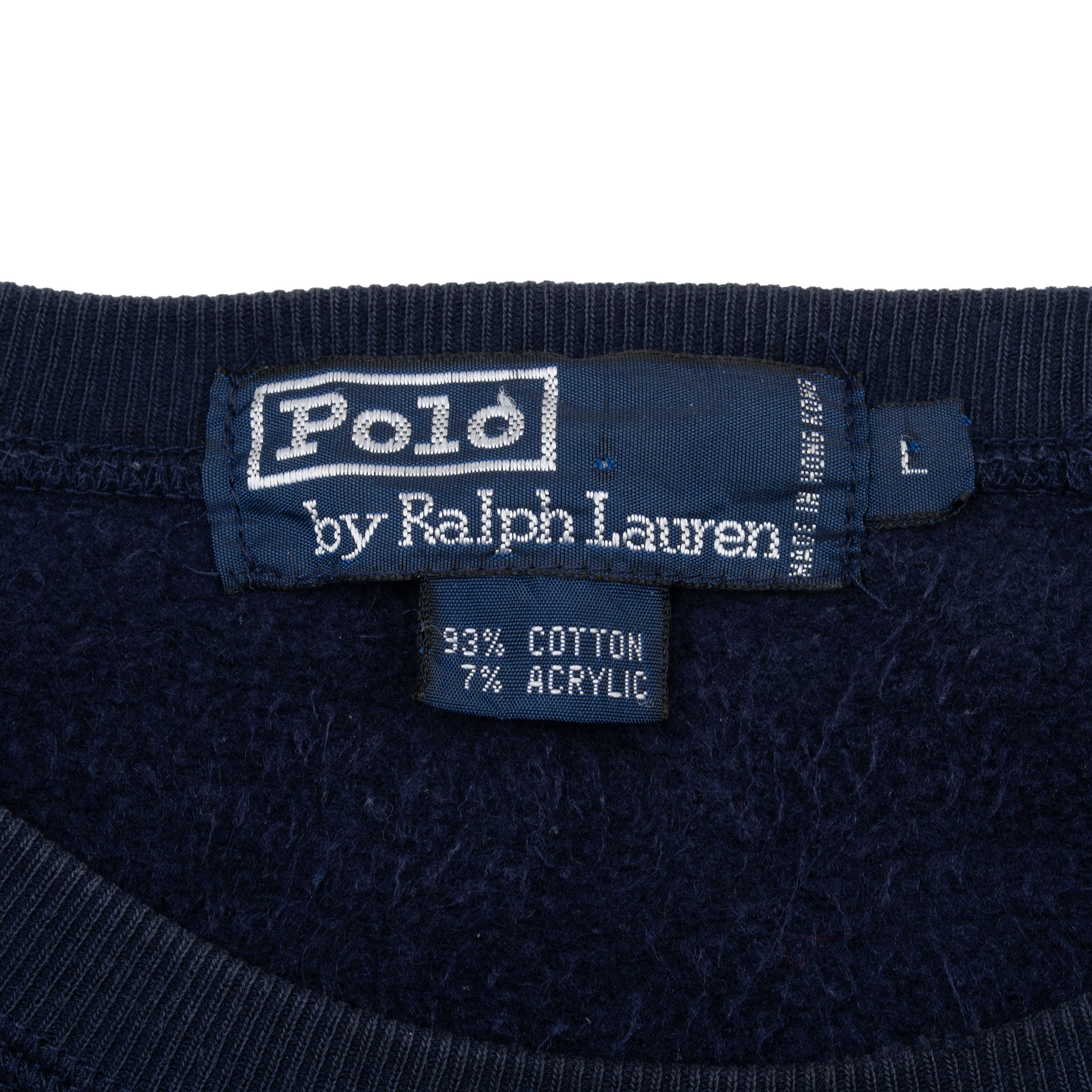 Vintage Ralph Lauren 1990S Classic Navy Blue Crewneck Sweatshirt Size Large