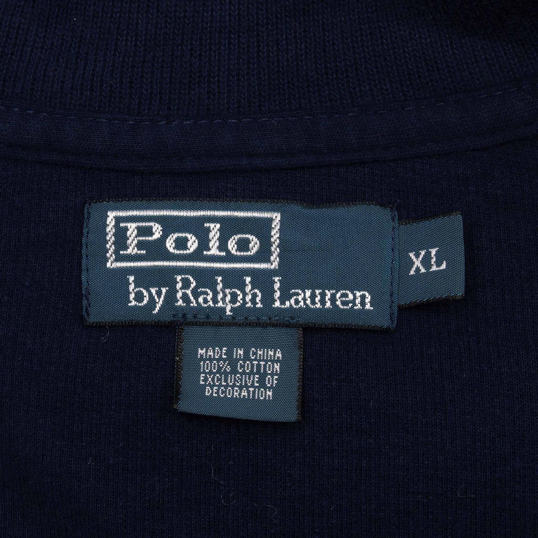 Vintage Polo Ralph Lauren Navy Blue Quarter 1/4 Zip Sweater 1990S Size XL