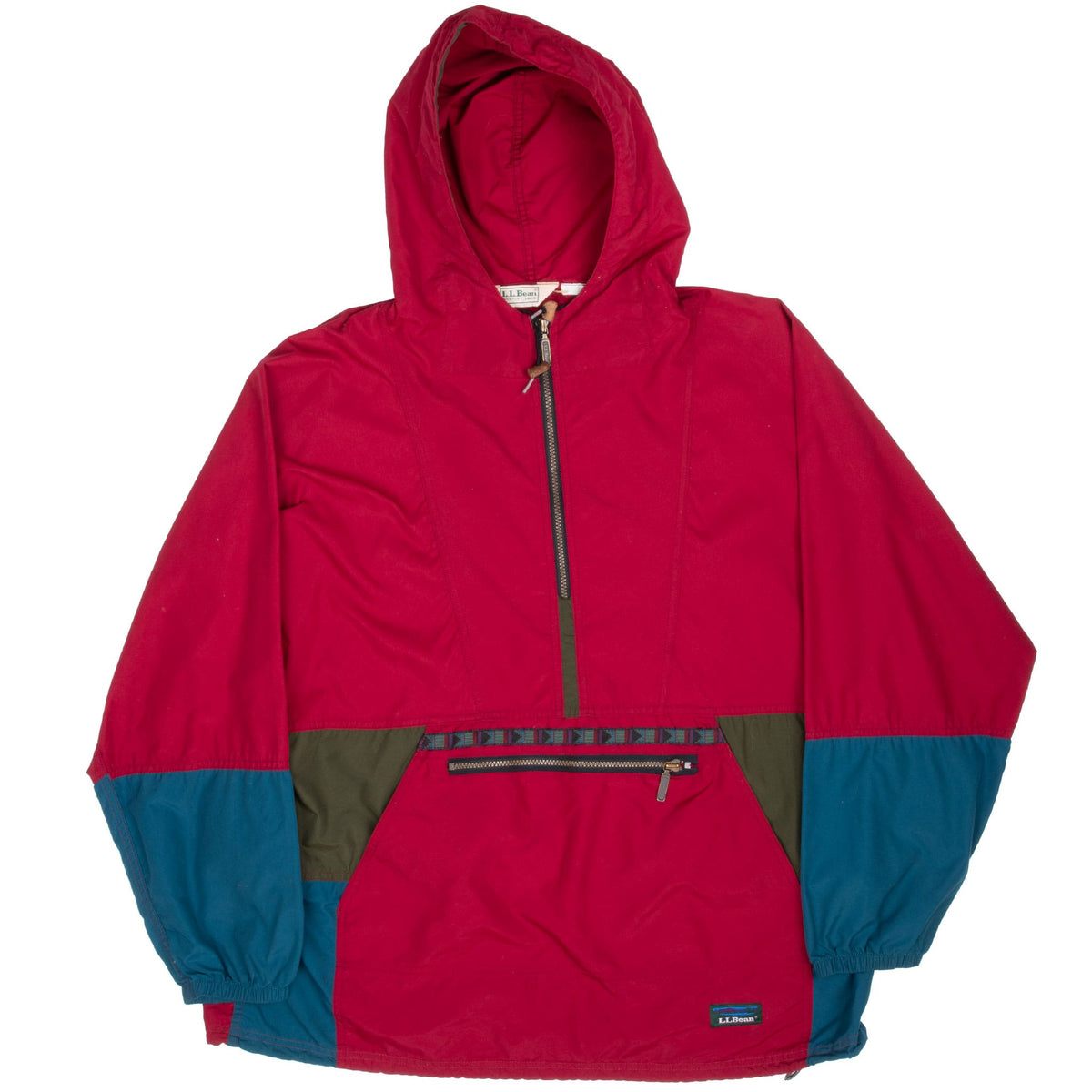 Vintage Ll Bean Hooded Pullover Windbreaker Jacket 1990S Size Large Made In Usa