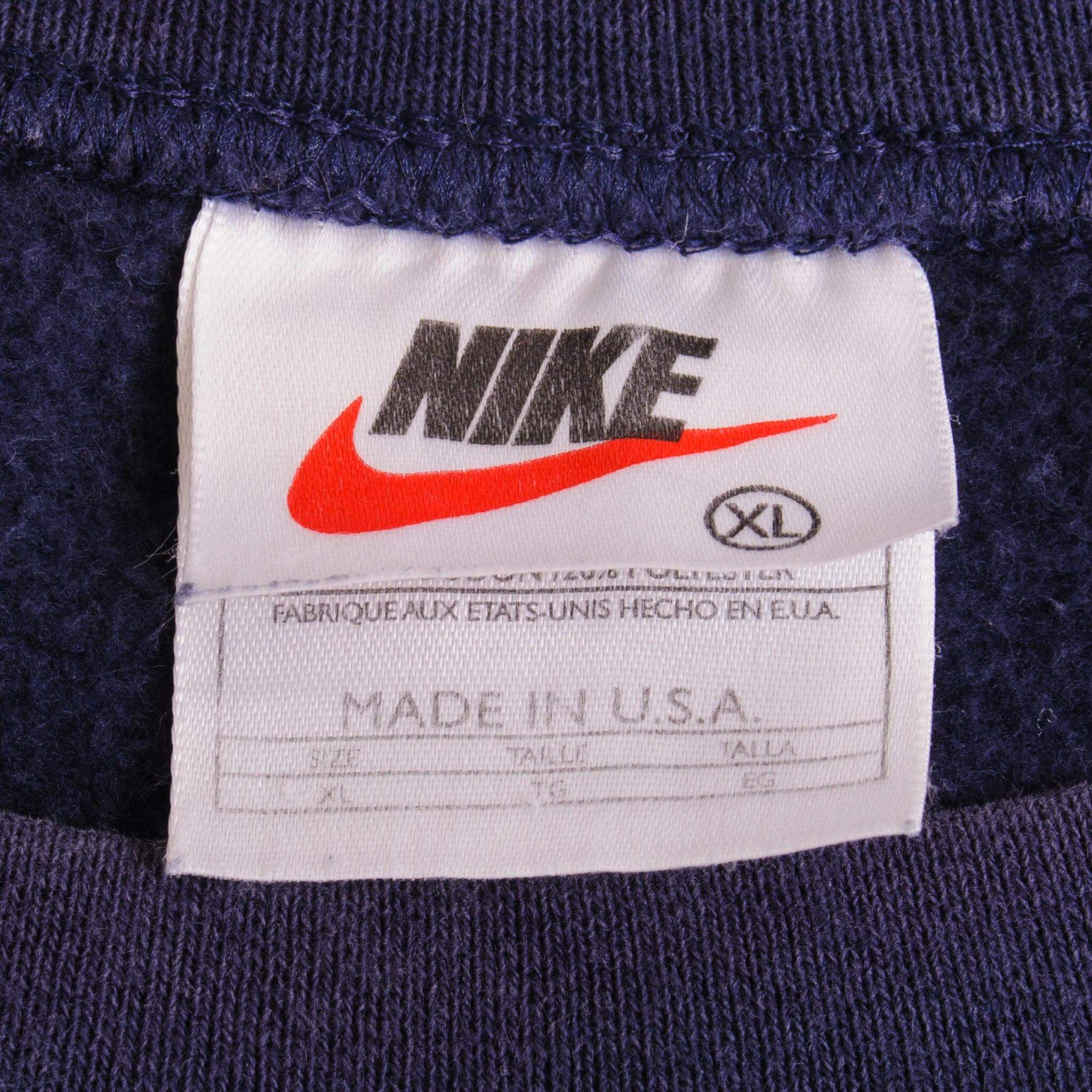 Vintage Blue Nike Centered Swoosh Sweatshirt Late 90s Size Xlarge Made In USA.