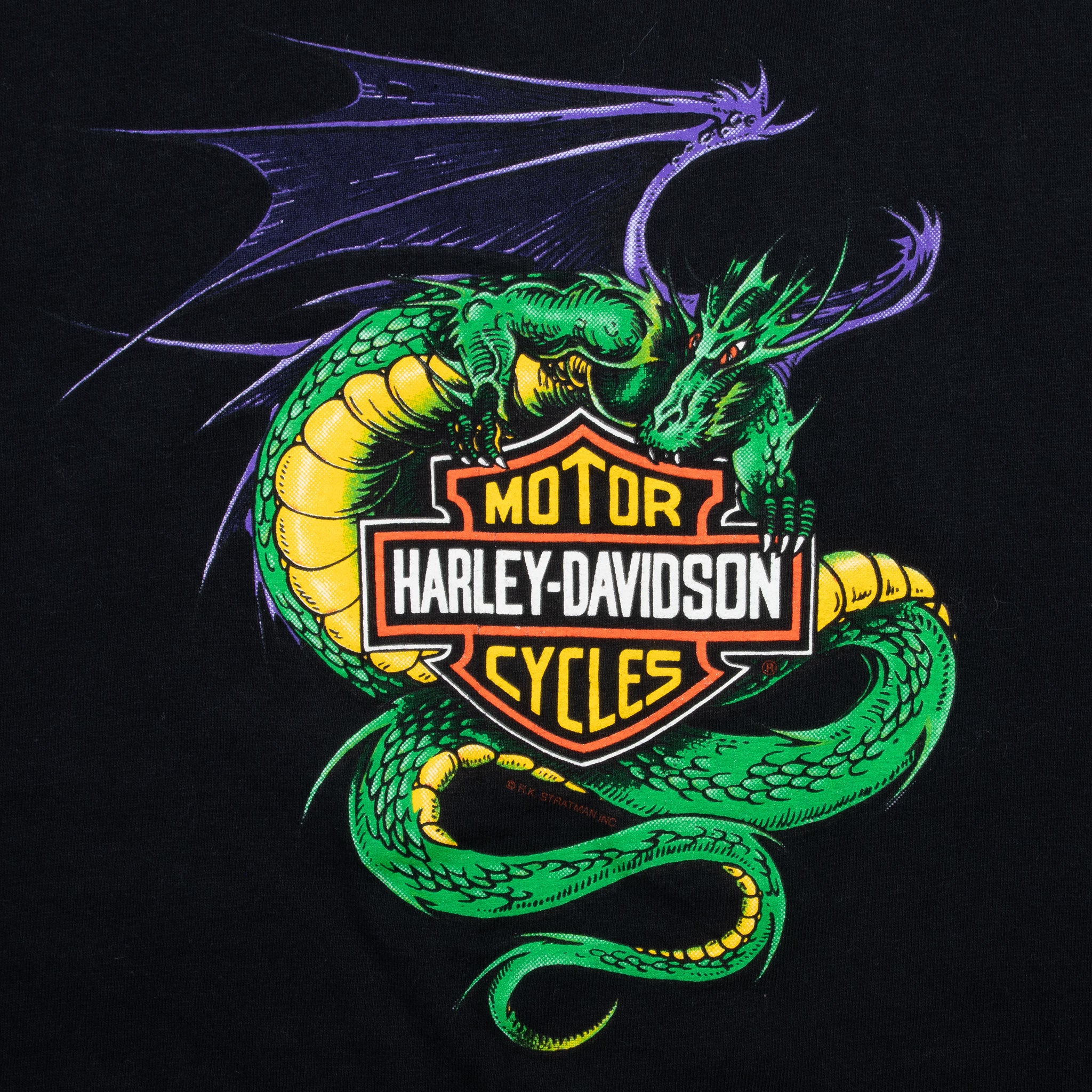 Vintage Harley Davidson World Dragon Oklahoma City Tank Top Tee Shirt 1994 Size XL Made In Usa