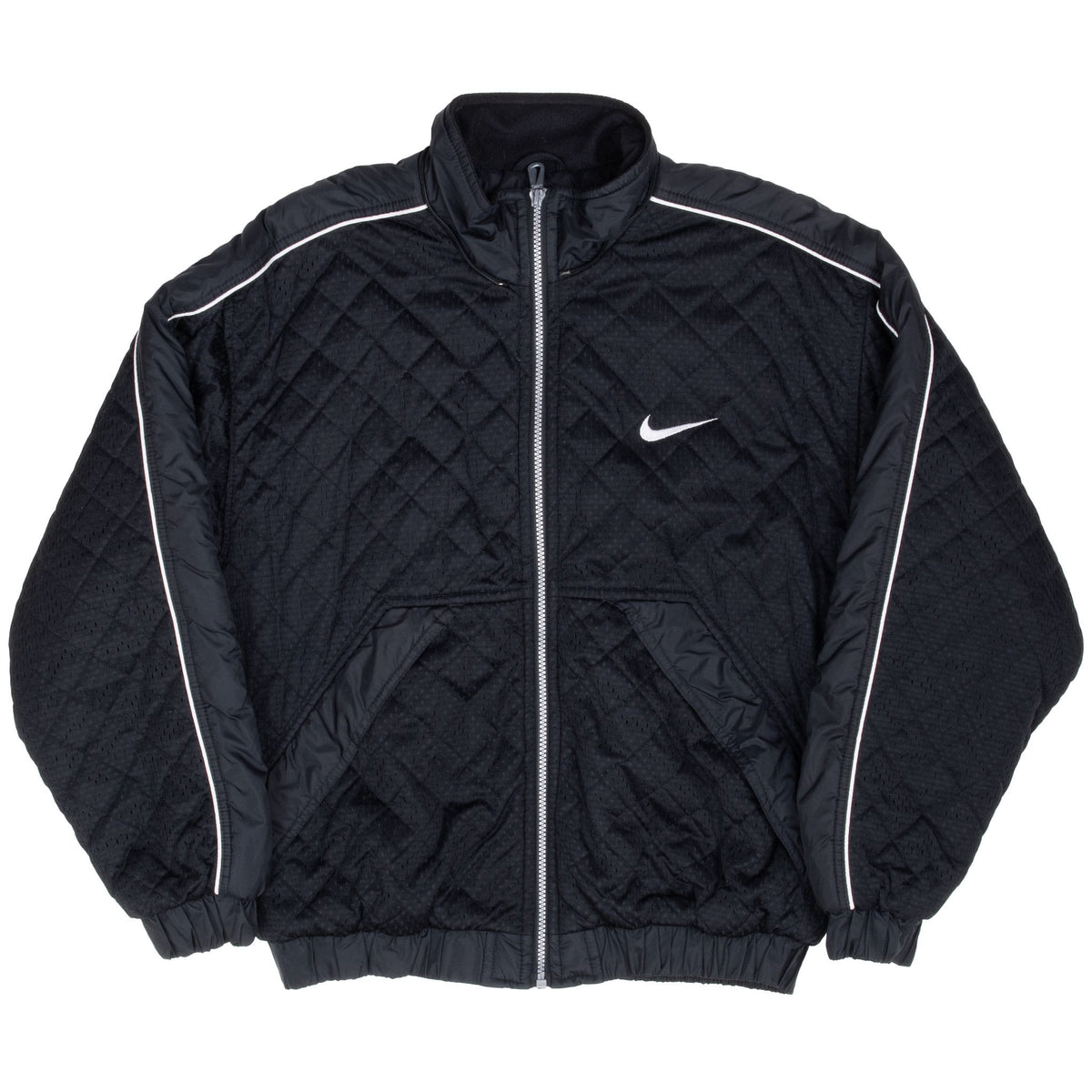Vintage Nike Big Swoosh Black Windbreaker Jacket 1990S Size Medium Women