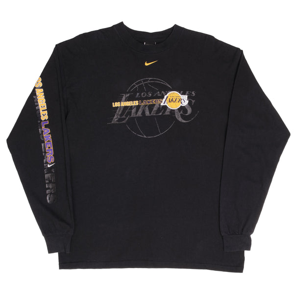 Vintage Nike NBA Los Angeles Lakers 1990s Nike Team Long Sleeve Tee Shirt Size Large