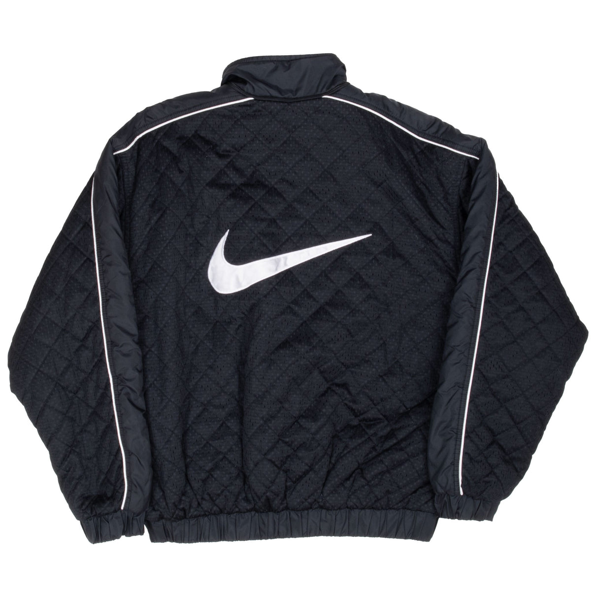 Vintage Nike Big Swoosh Black Windbreaker Jacket 1990S Size Medium Women