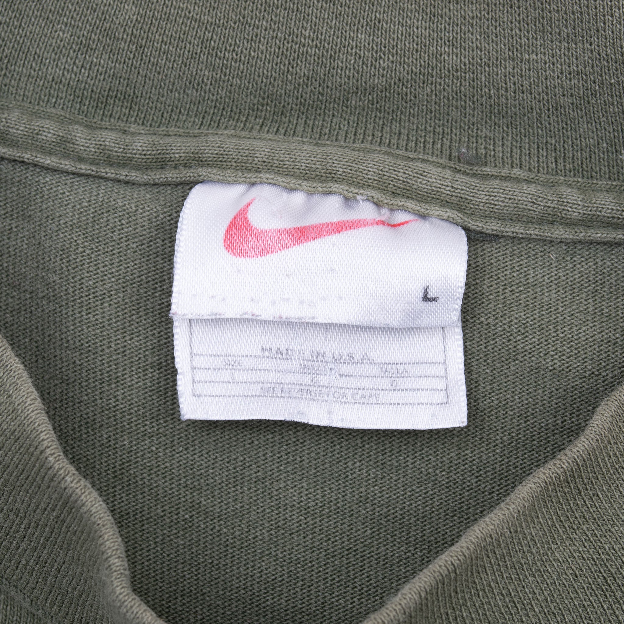 Vintage Nike Olive Green Long Sleeve Turtle Neck Tee Shirt 1990S Size Large