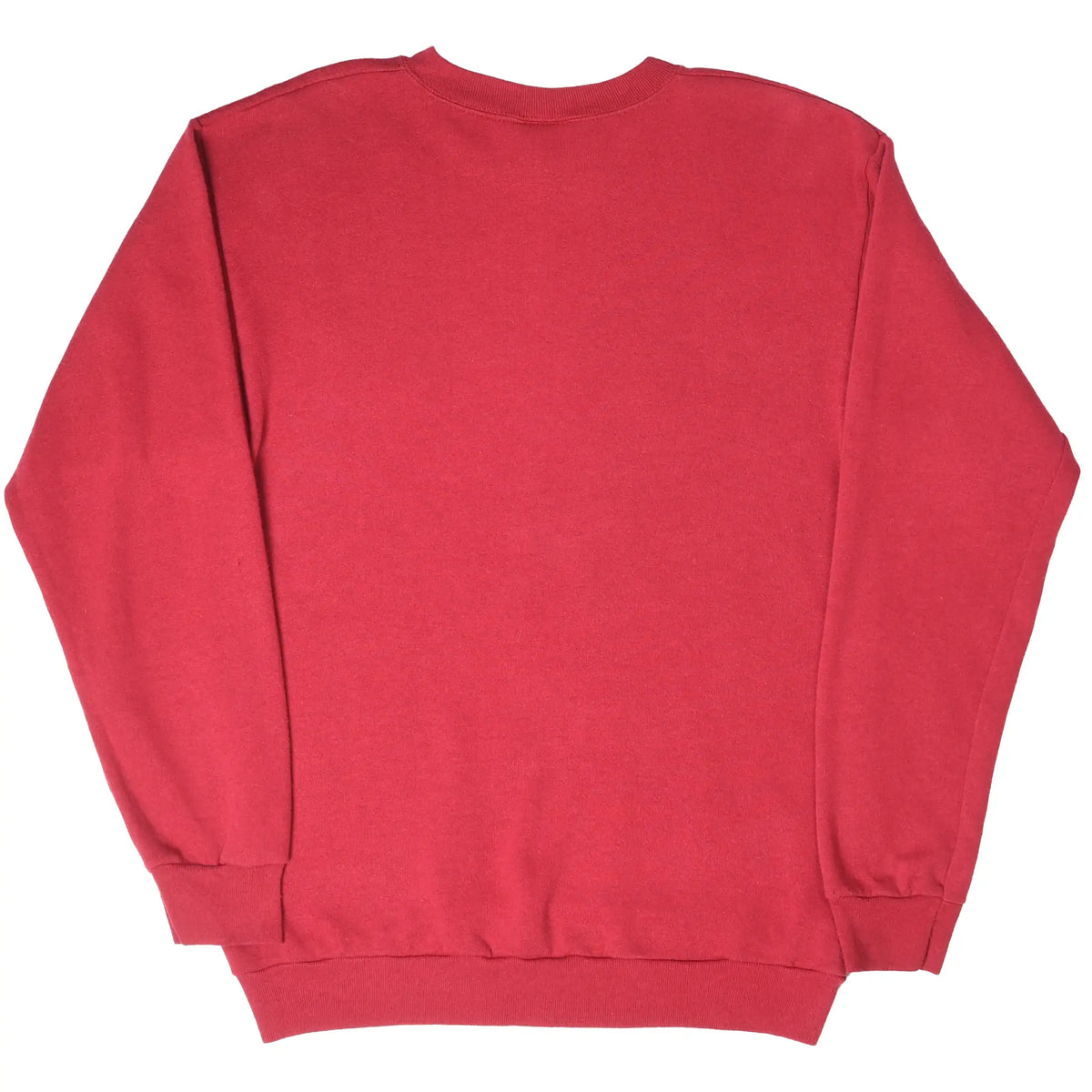 Back of red Indiana University of Pennsylvania crewneck sweatshirt with no graphic