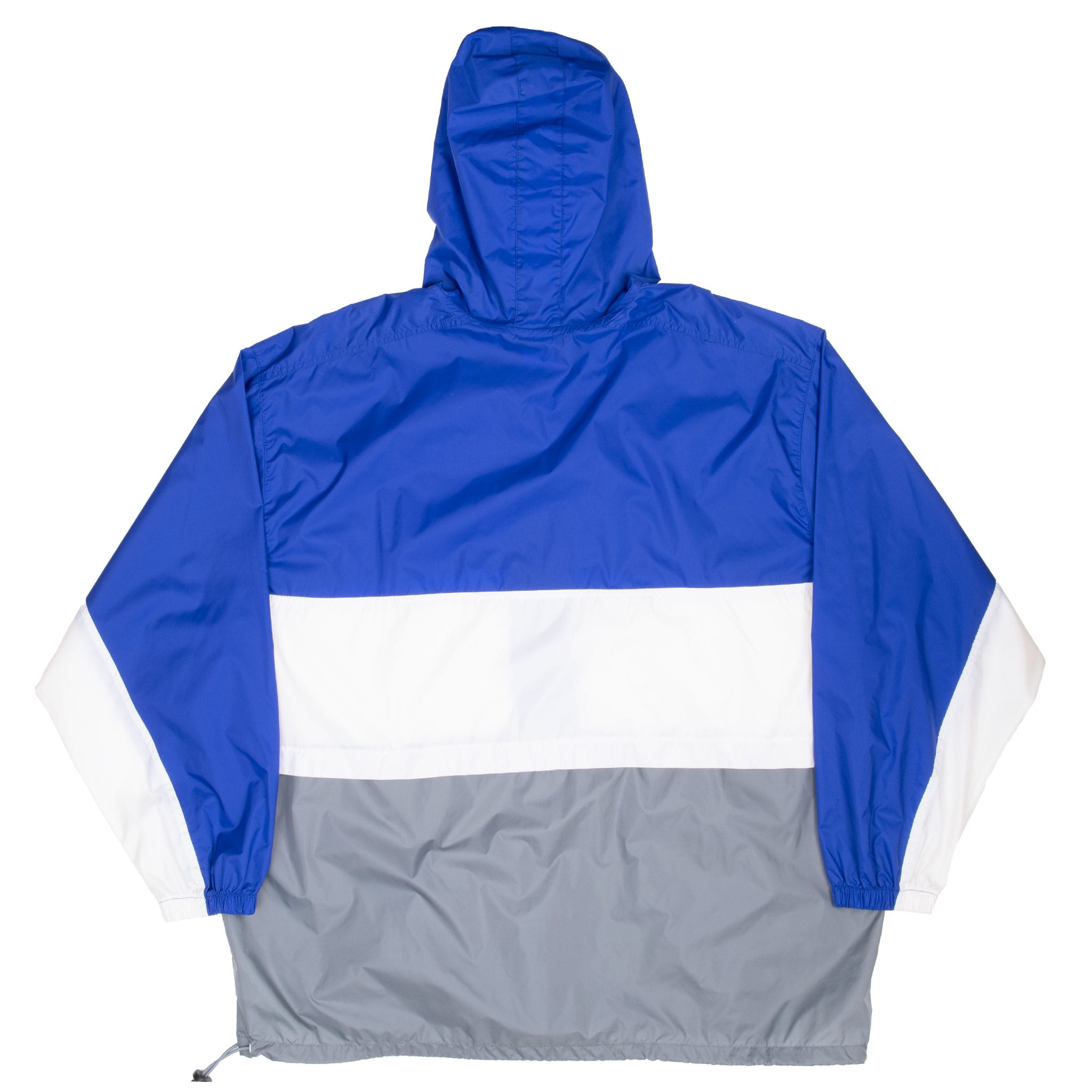 Vintage Nike Swoosh Blue White Grey Pullover Windbreaker Hooded Jacket 1990S Size XL