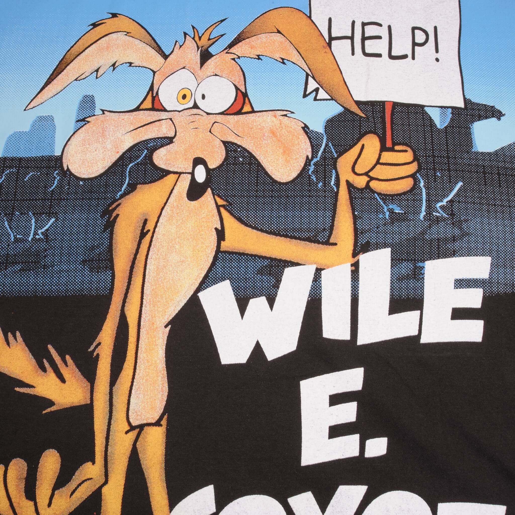 Bootleg All Over Print Looney Tunes Wile E Coyote Tee Shirt Size XL Single Stitch