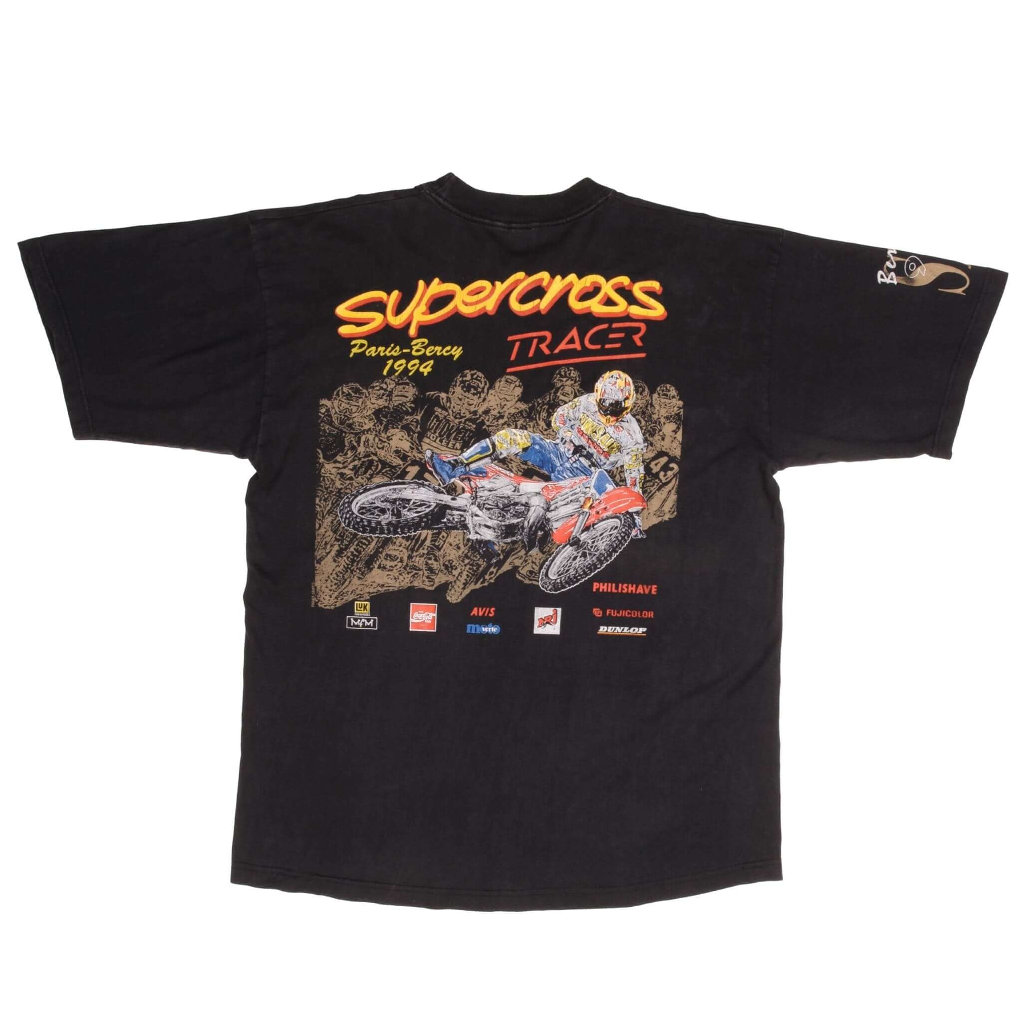 Vintage Ama Supercross Tracer Paris Bercy Tee Shirt 1994 Size XL