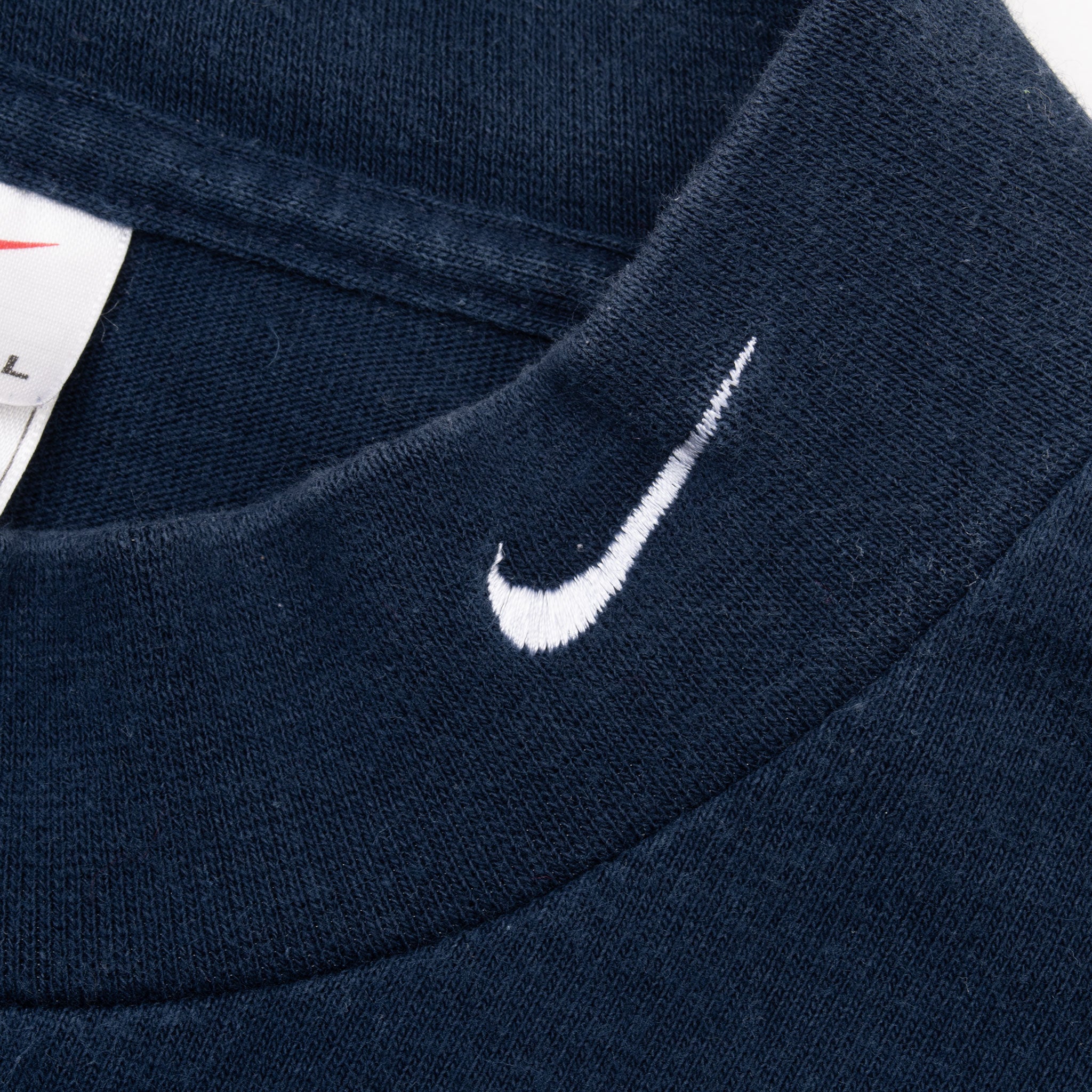 VINTAGE NIKE NAVY BLUE LONG SLEEVE TURTLE NECK TEE SHIRT 1990S LARGE MADE IN USA