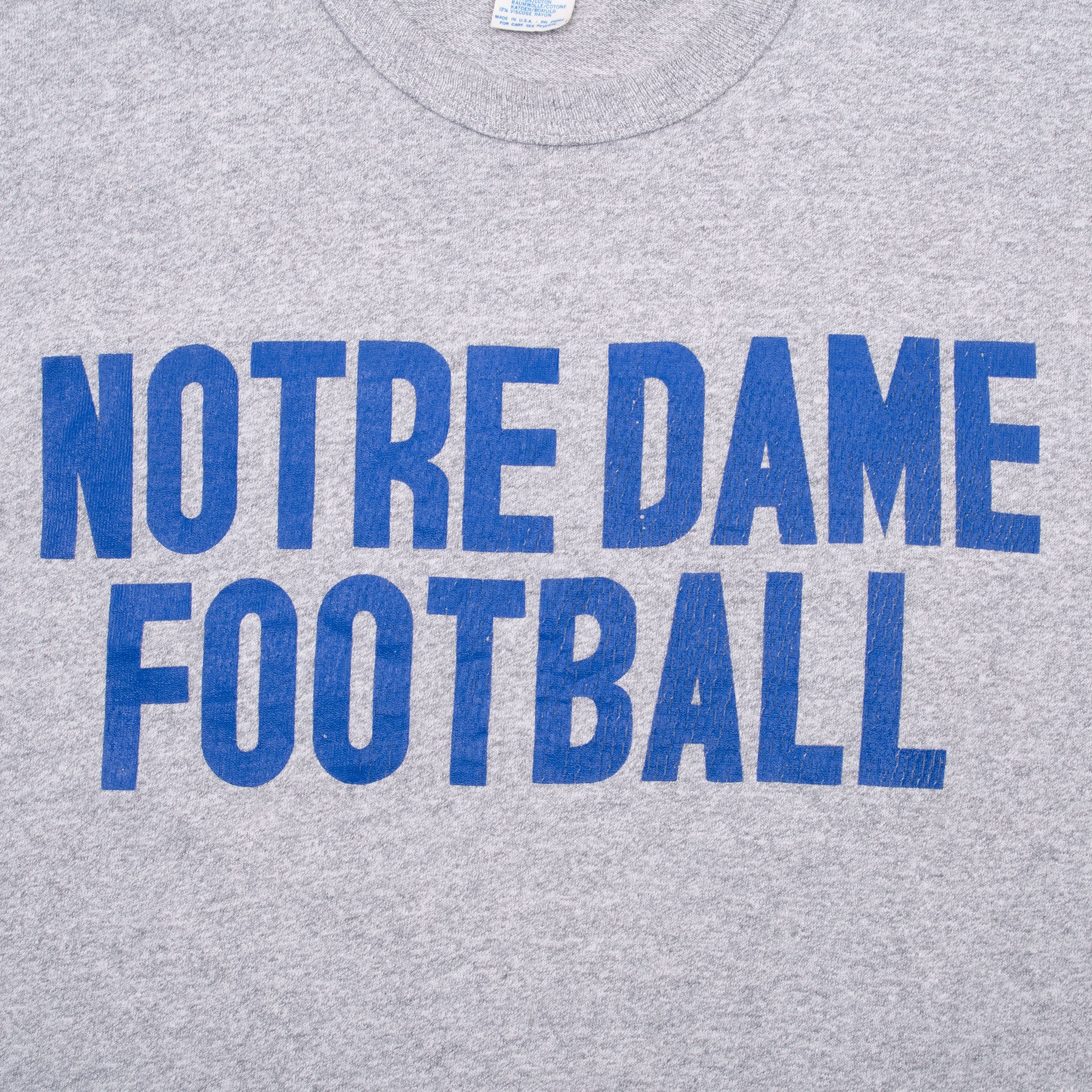 Vintage Champion Notre Dame University 1980s Tee Shirt Size Medium Made In USA With Single Stitch Sleeves