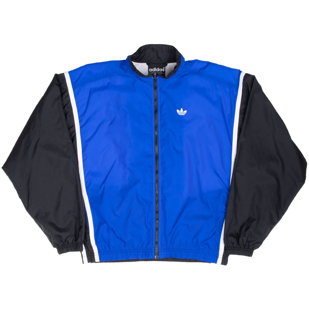Vintage Adidas Blue Black Windbreaker Jacket 1990S Size Medium