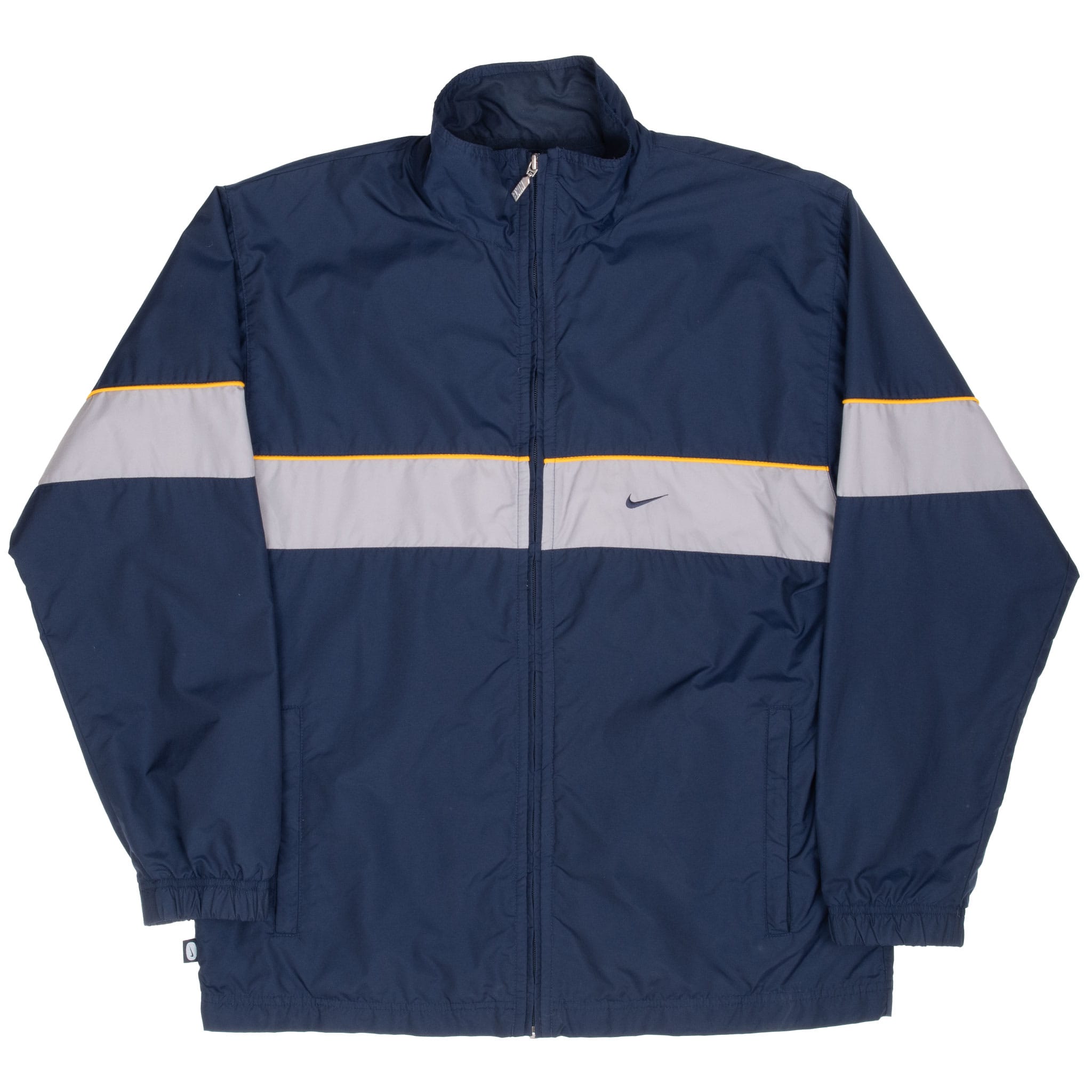 Vintage Nike Classic Swoosh Navy Blue Windbreaker Jacket 2000S Size Medium