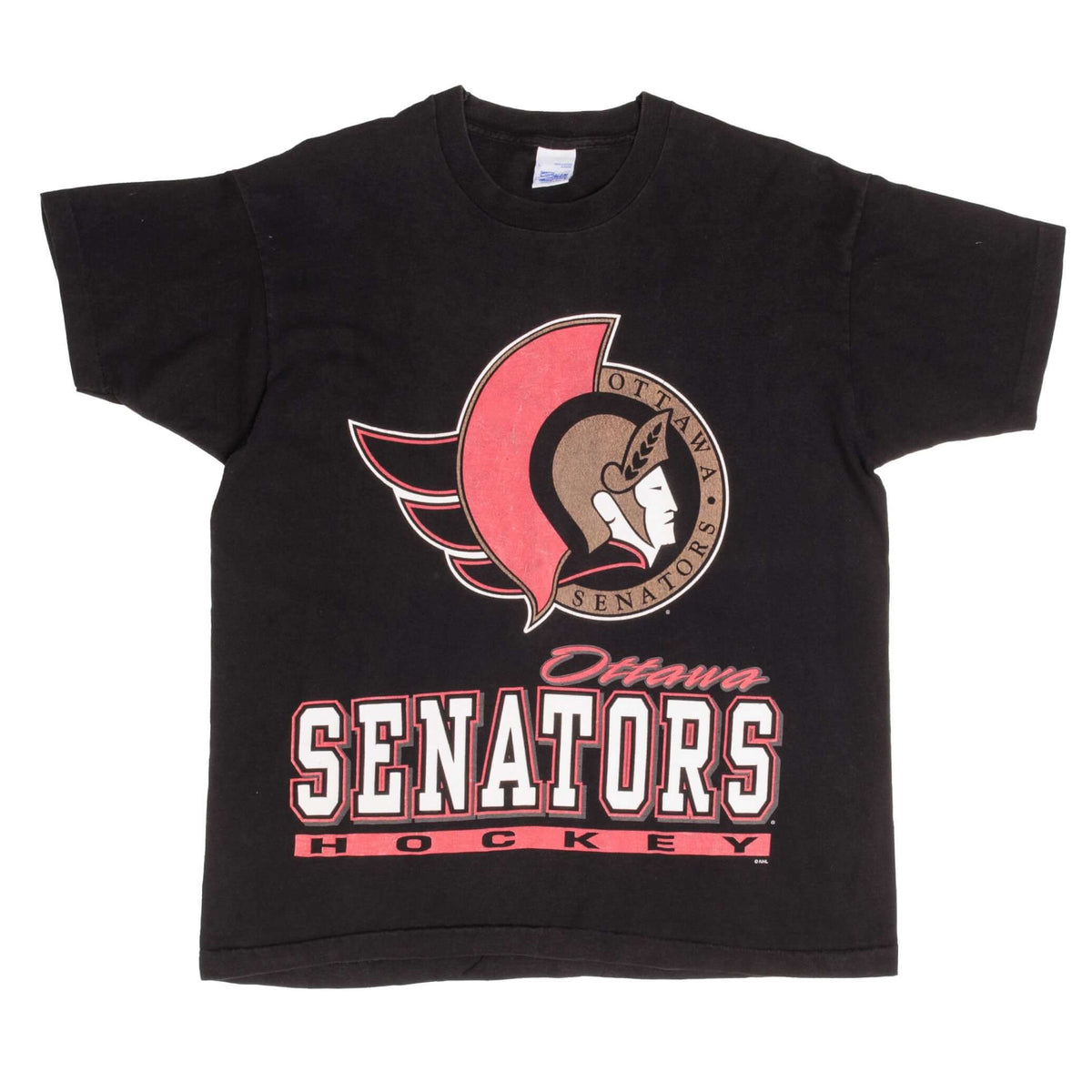Vintage NHL Ottawa Senators 1990S Tee Shirt Size Large Made In USA With Single Stitch Sleeves