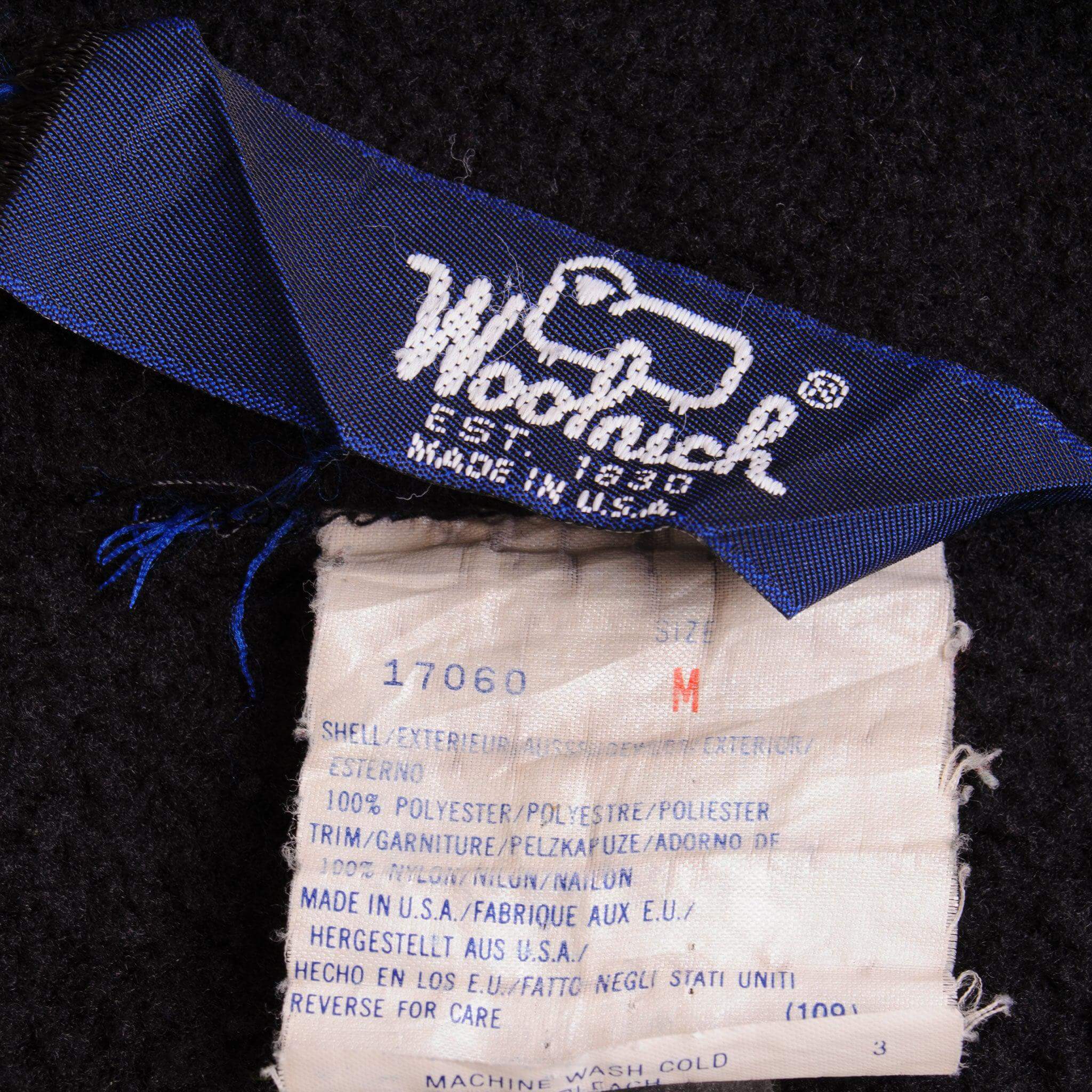 Vintage Black Woolrich Classic 90S Fleece Jacket Size Medium Made In USA