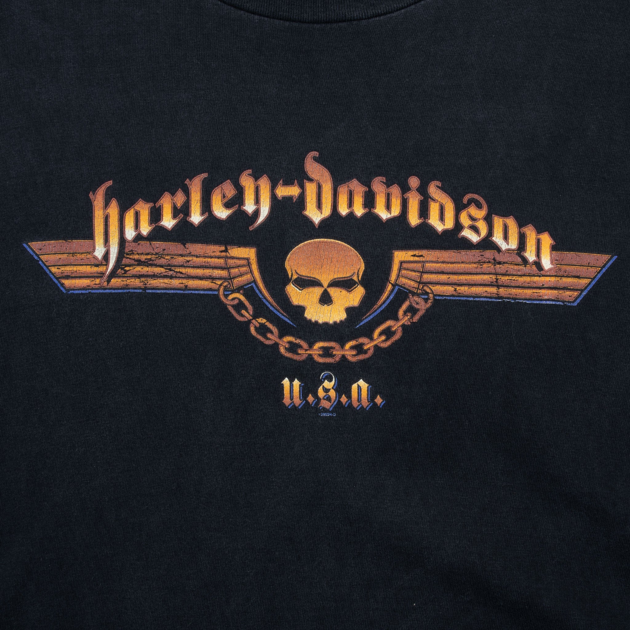 Vintage Harley Davidson North Dakota 2003 Tee Shirt Size Medium Made In Usa