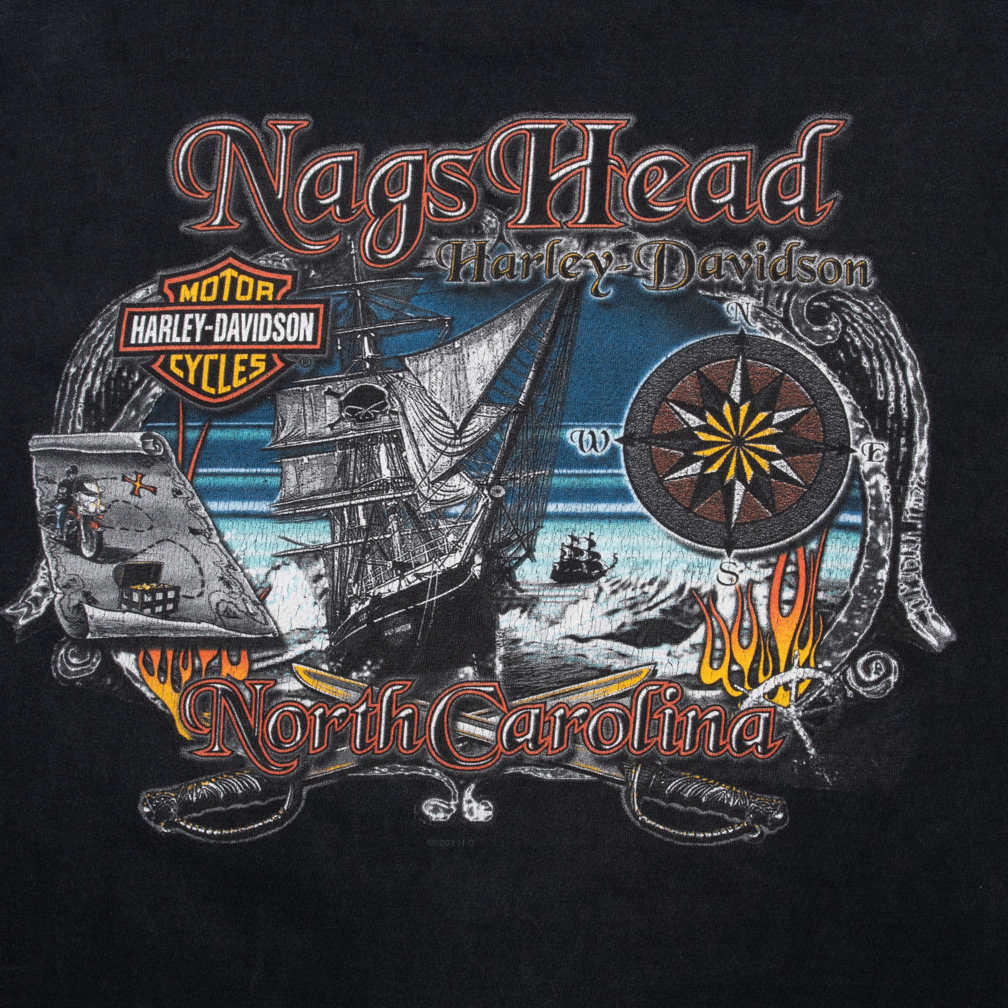 Vintage Harley Davidson North Dakota 2003 Tee Shirt Size Medium Made In Usa