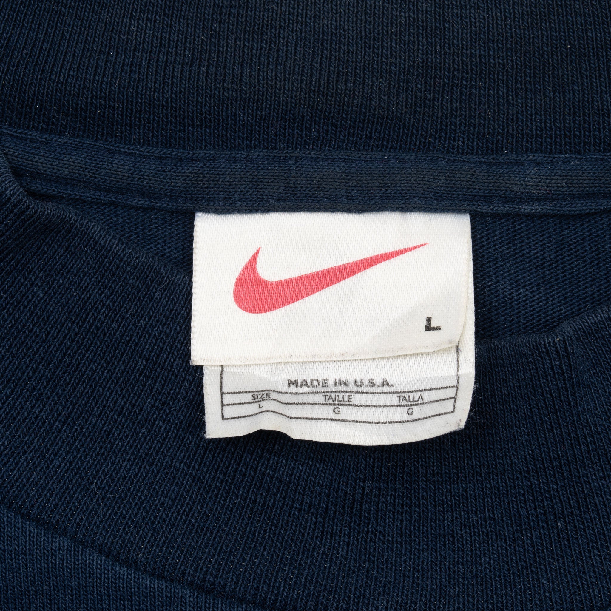 Vintage Nike Navy Blue Long Sleeve Turtle Neck Tee Shirt 1990S Size Large Made In Usa