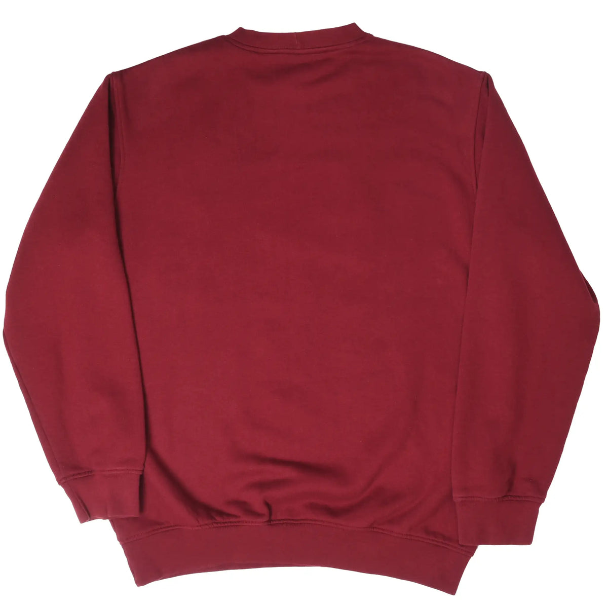 Back of plain burgundy Nike crewneck sweatshirt