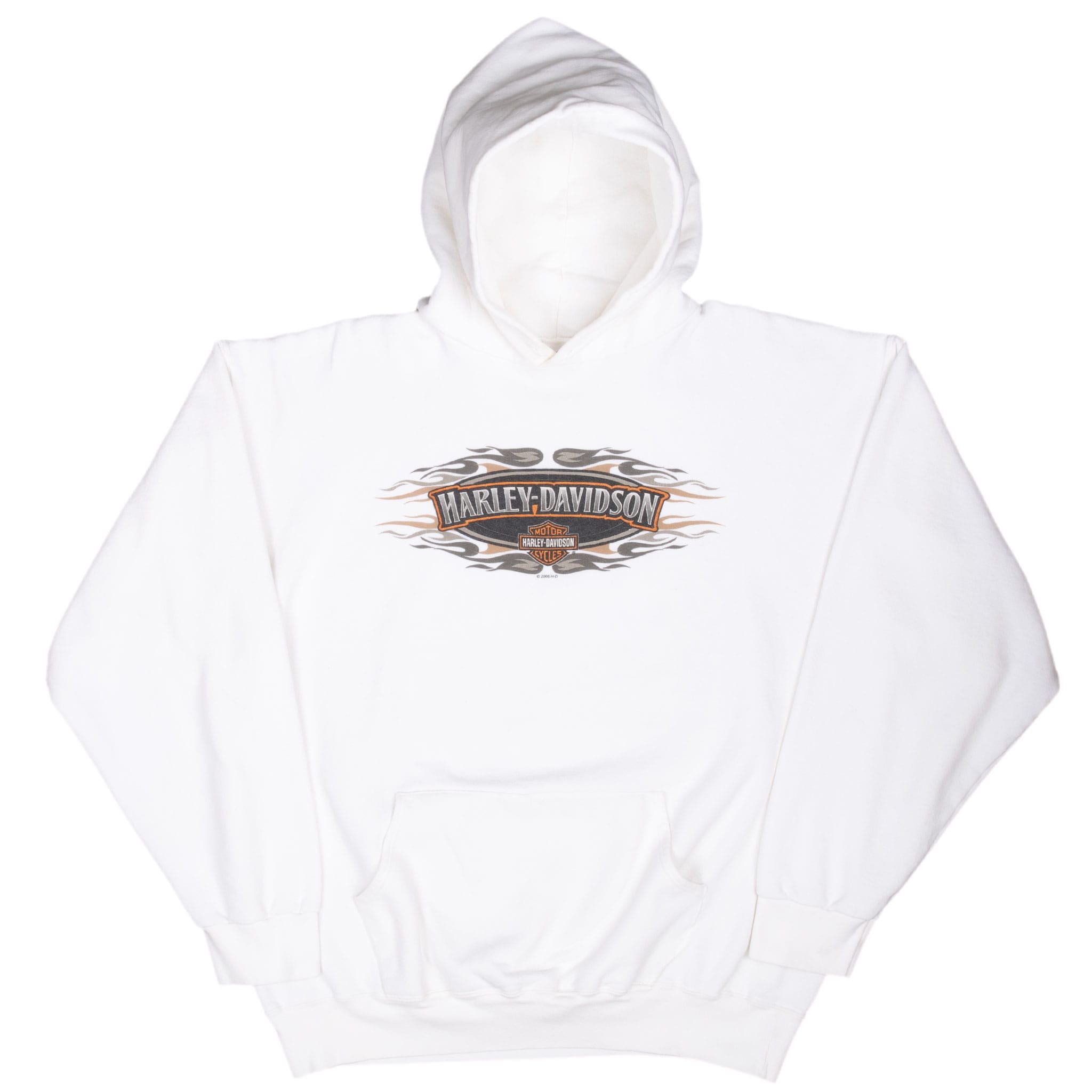 Vintage Harley Davidson San Marcos California White Hoodie Sweatshirt 2005 Size XL Made In USA