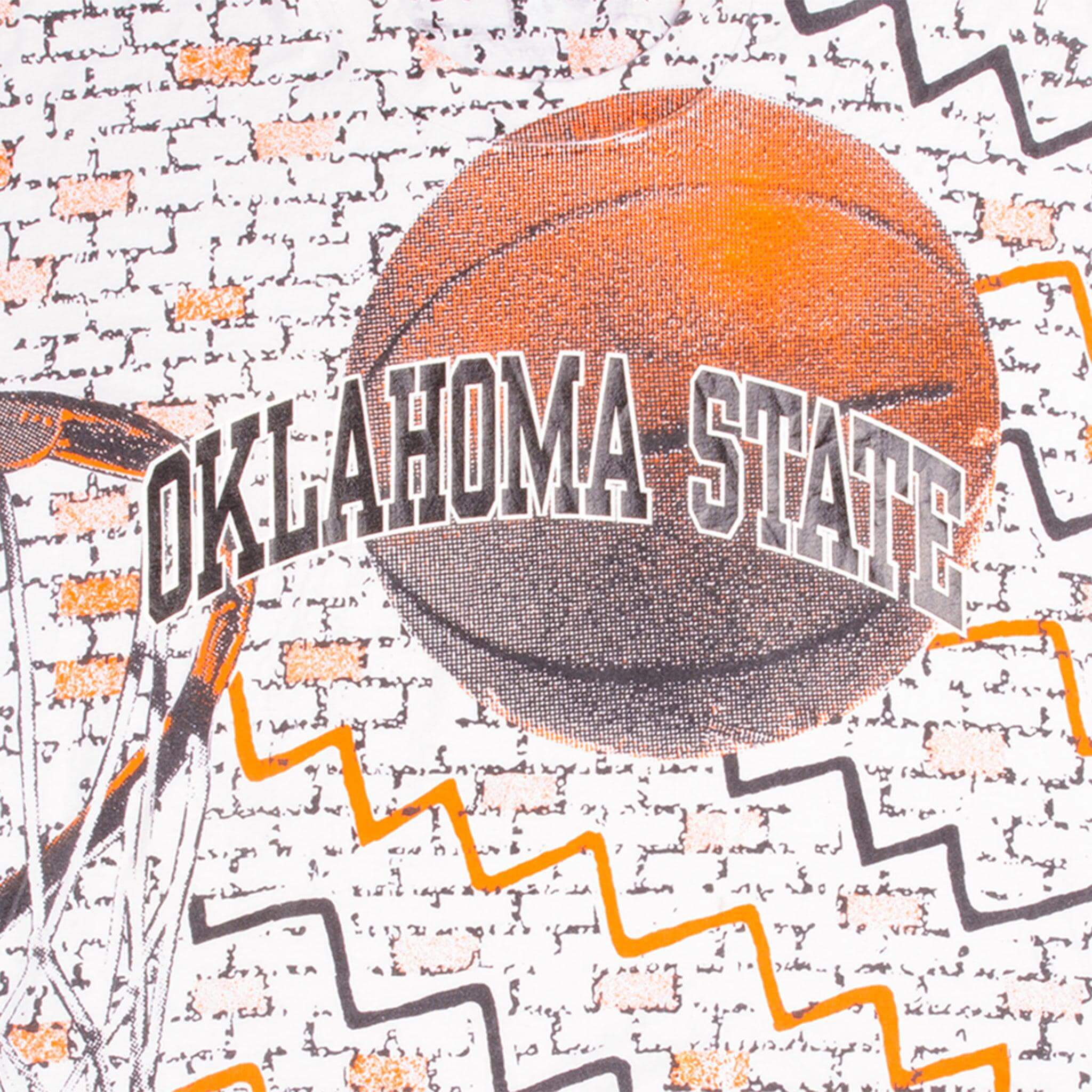 Vintage Oklahoma State Basketball Team Tee Shirt Size XLarge With Single Stitch Sleeves. Made in USA.
