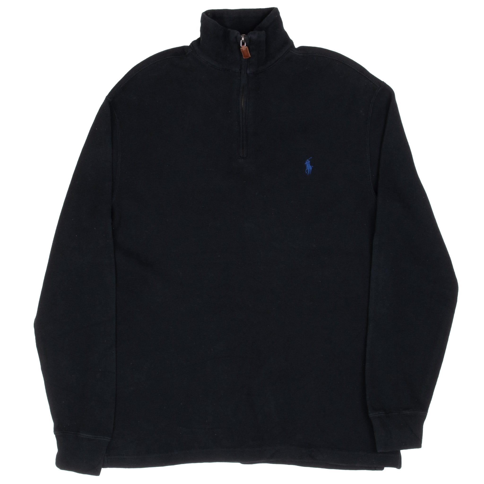 Vintage Polo Ralph Lauren Black Quarter 1/4 Zip Sweater 1990S Size Small