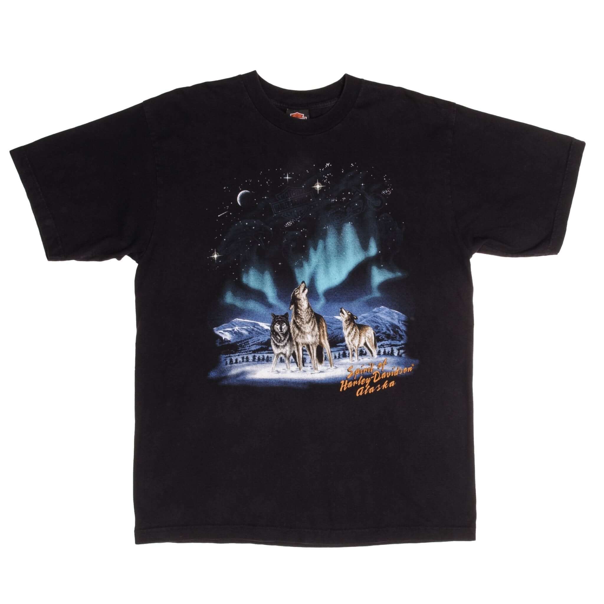 Vintage Harley Davidson Alaska Wolf Tee Shirt 2005 Size XL