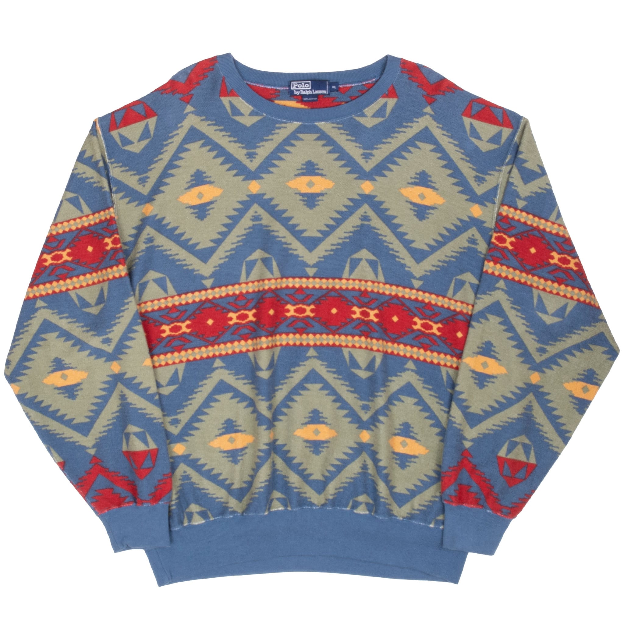 Vintage Ralph Lauren Navajo Aztec Monogram Crewneck Sweatshirt 1990S Size Xl
