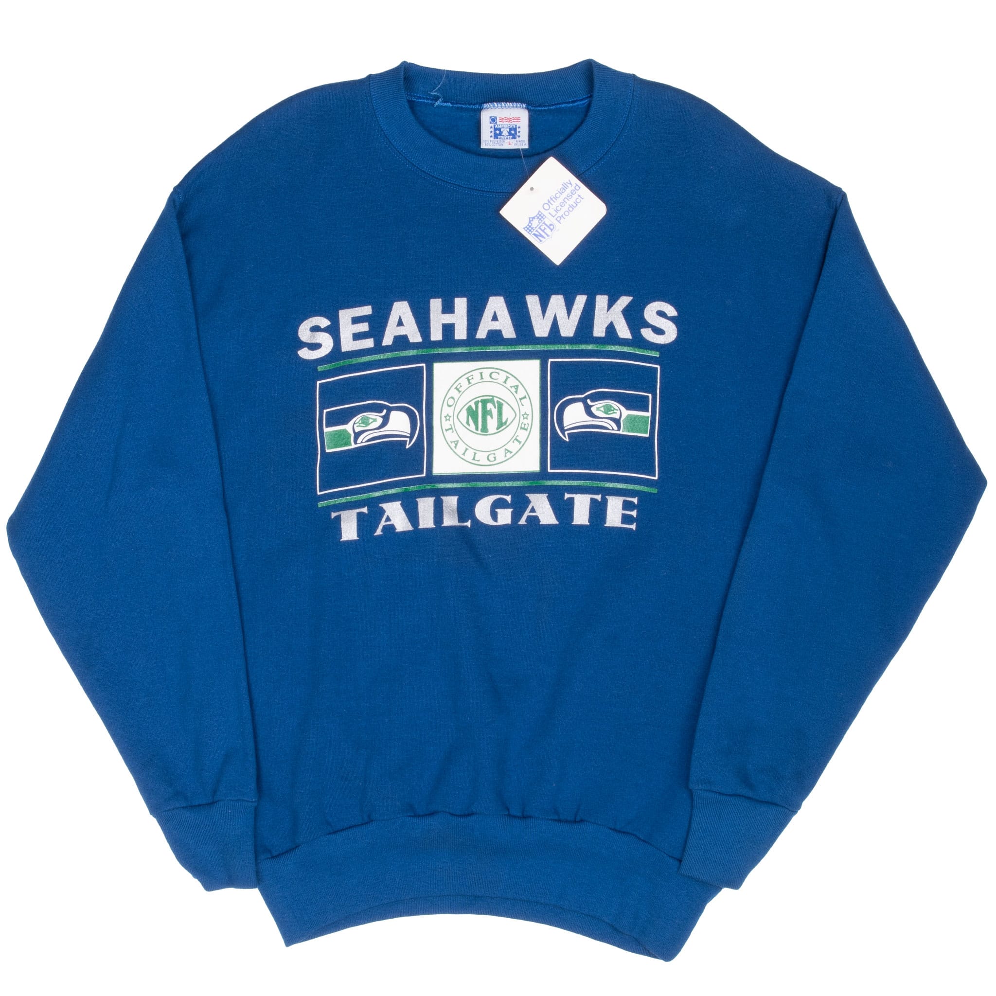 Vintage Nfl Seattle Seahawks Sweatshirt 1990S Size Large Made In Usa Deadstock