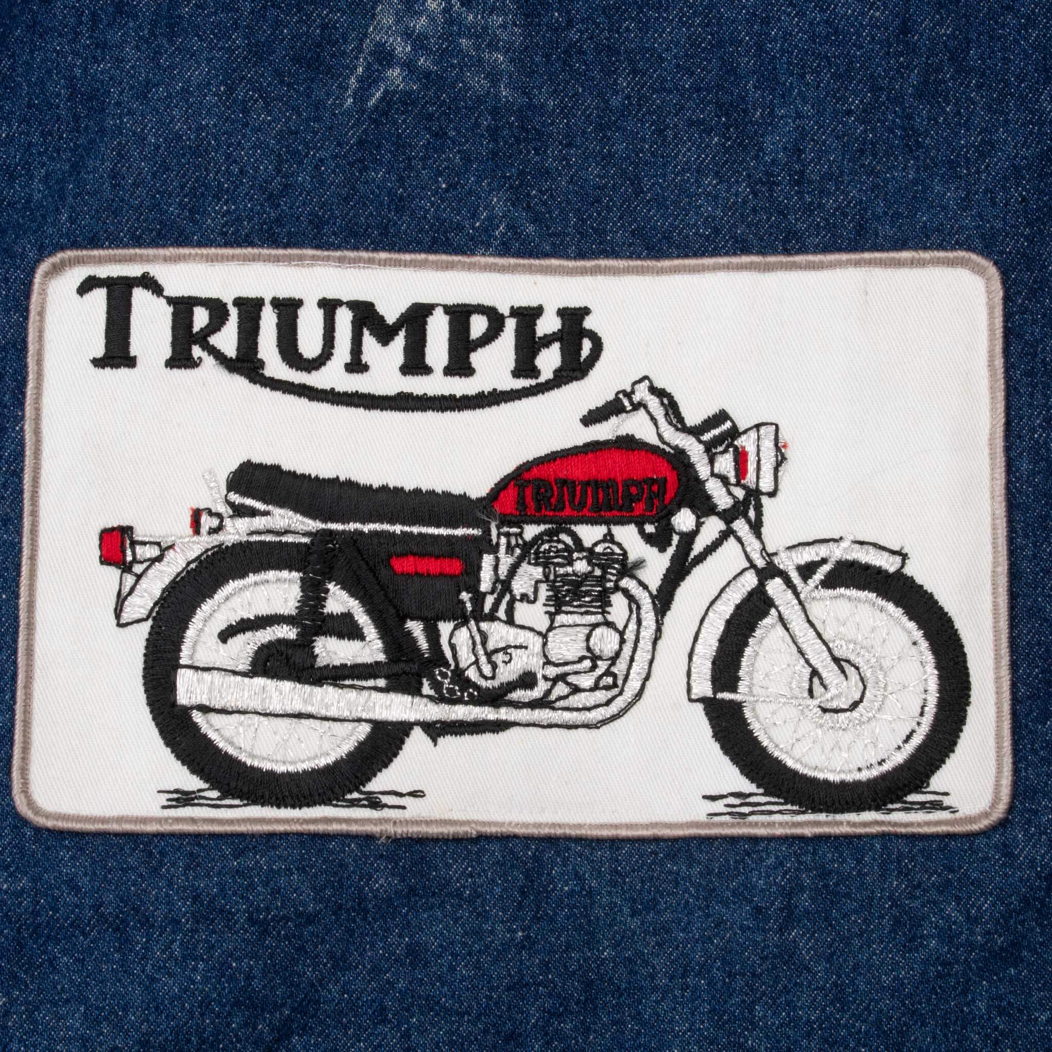 Vintage Levis Sherpa Triumph Patch Trucker Denim Jacket 1990S Size Large