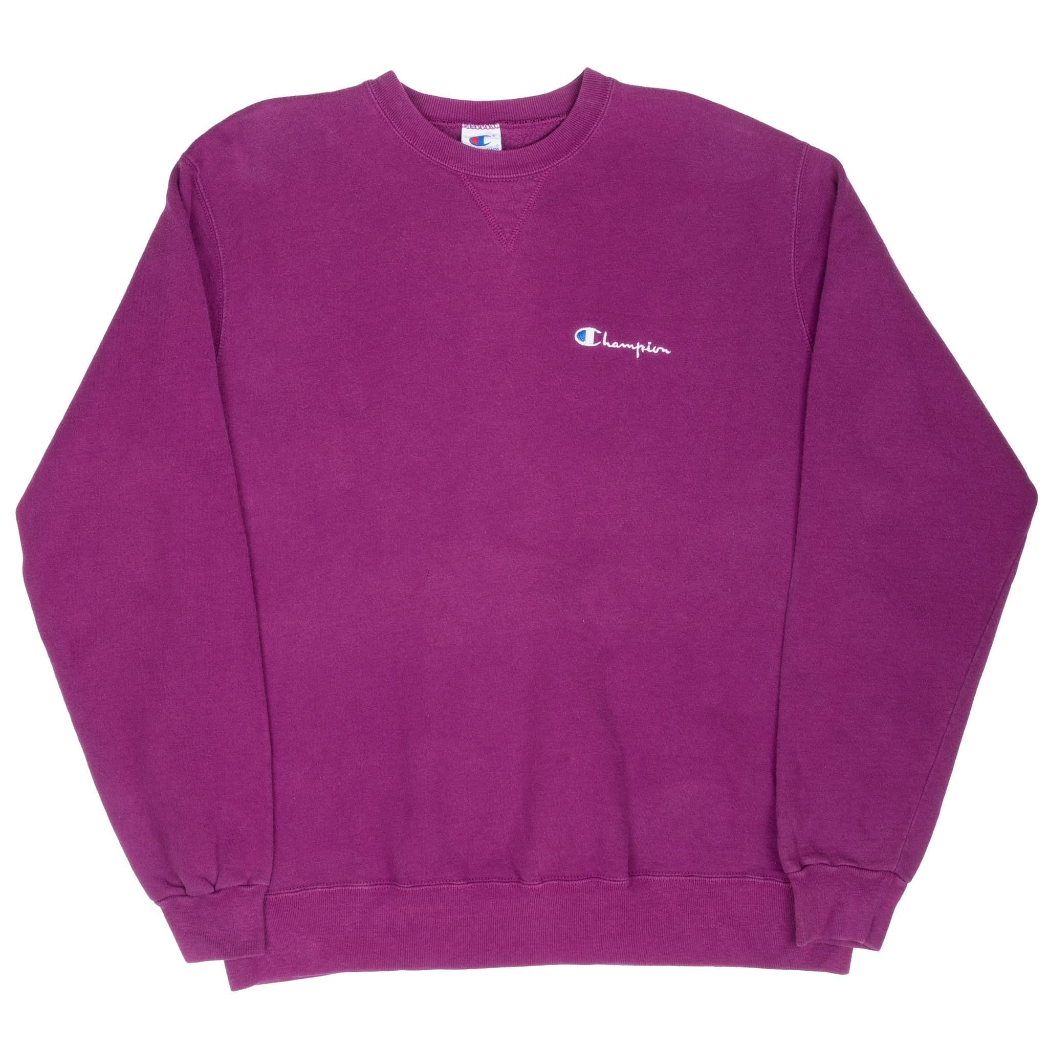 Vintage Champion Embroidered Purple Sweatshirt 1990S Size Xl Made In Usa