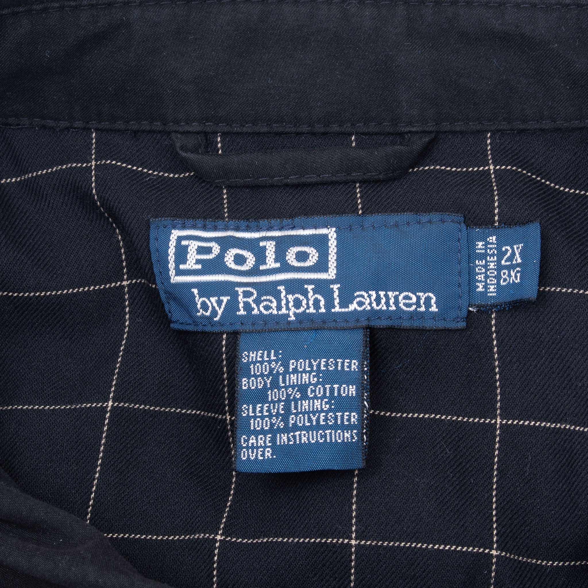 Vintage Polo Ralph Lauren Black Harrington Golf Jacket 1990S Size 2XL Big