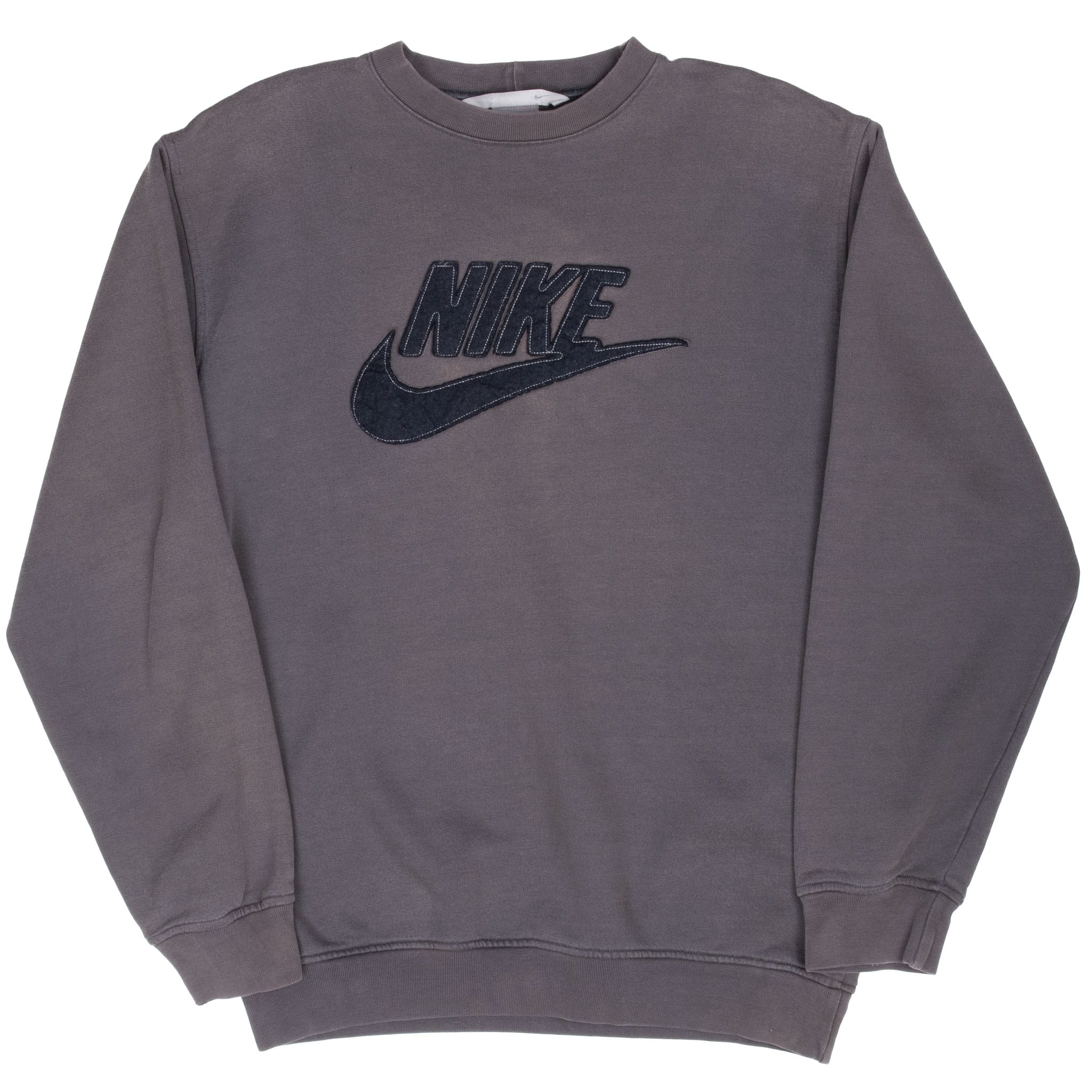 Vintage Nike Spellout Swoosh Dark Grey Sweatshirt 2000S Size Medium