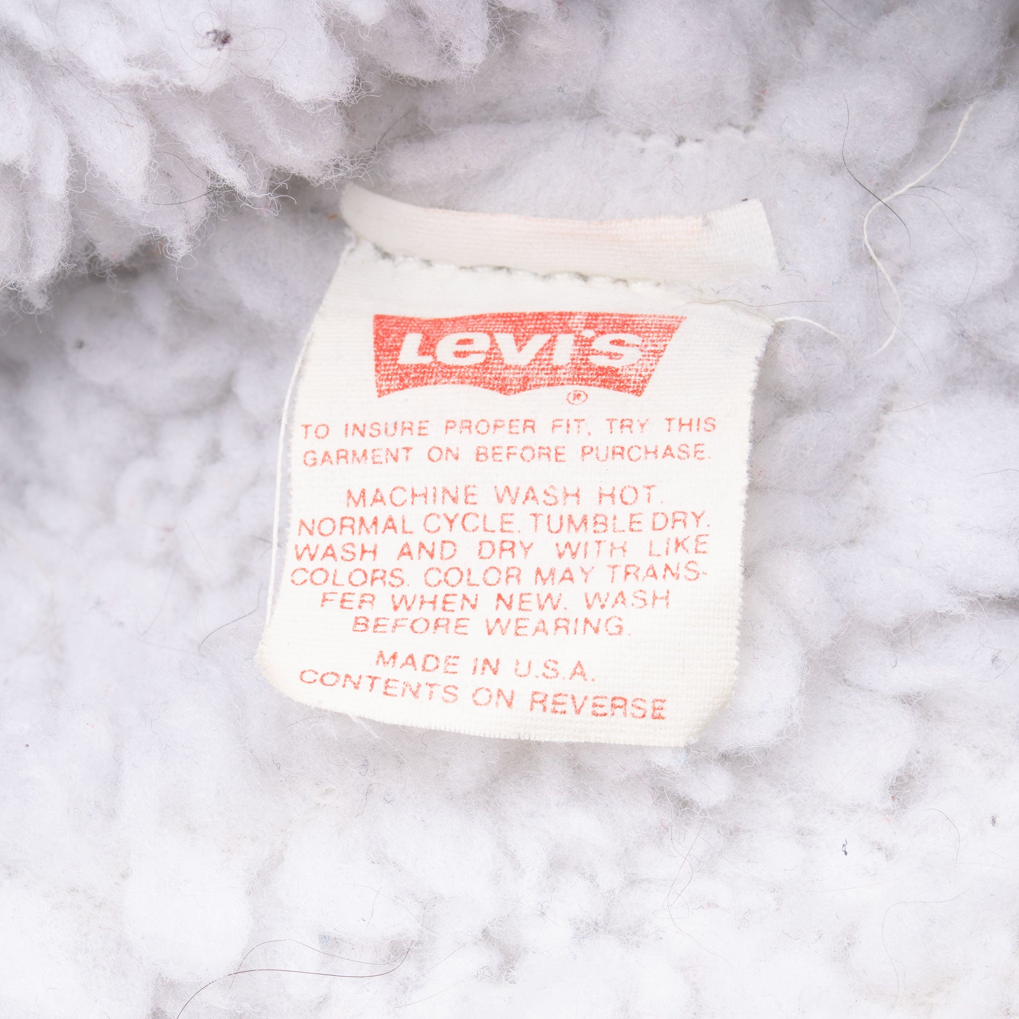 Vintage Levis Sherpa Trucker Blue Denim Jacket 1980S Size XL Made In Usa