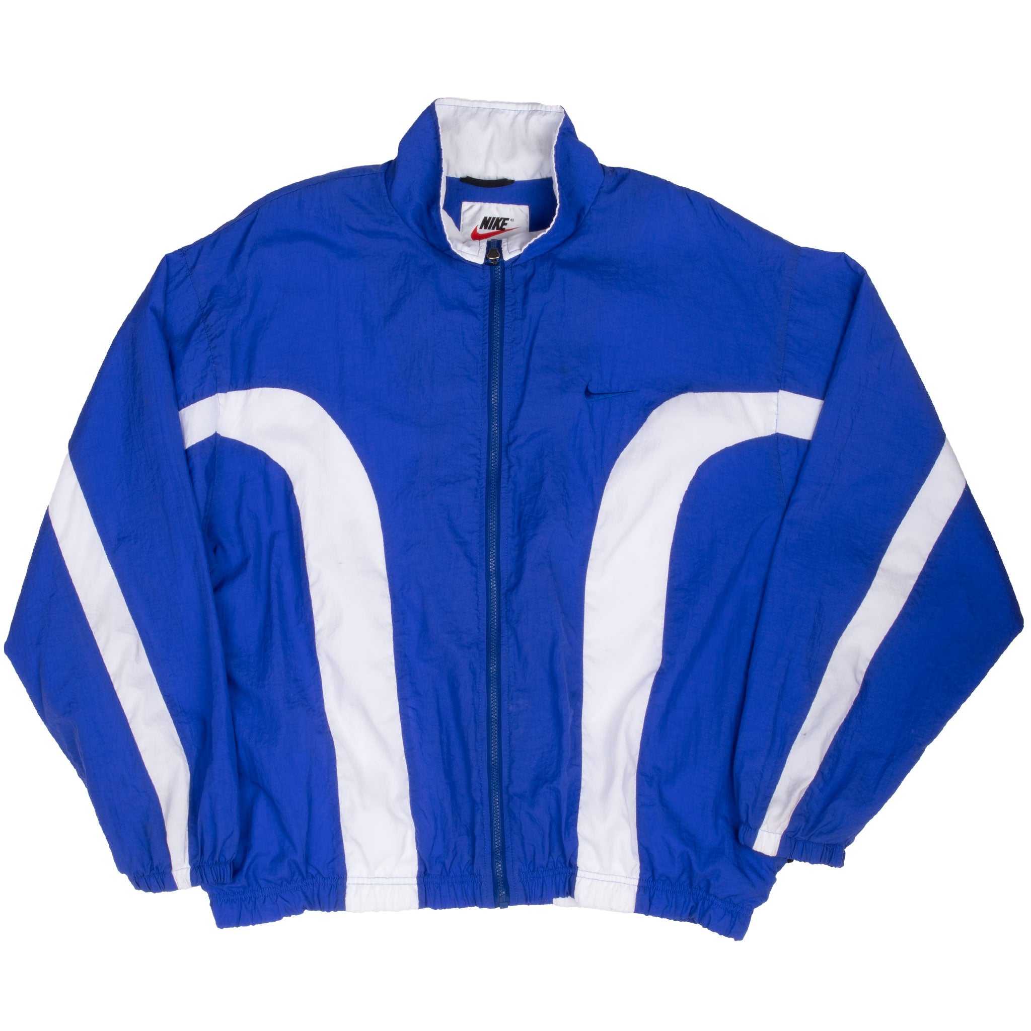 Vintage Nike Big Swoosh Navy Blue Windbreaker Jacket 1990S Size XL