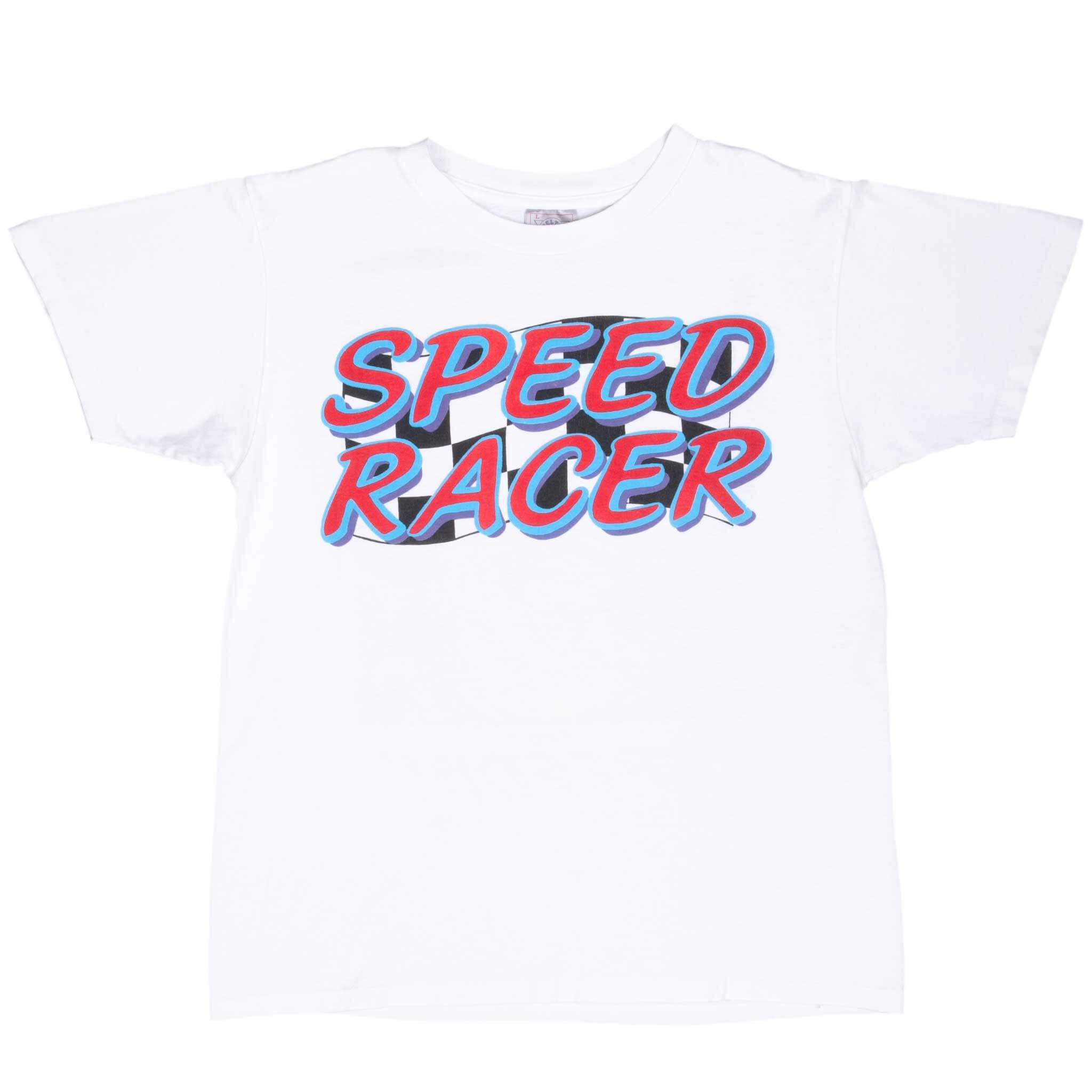 Vintage Speed Racer Wanted For Speeding Early 1990S Tee Shirt Size Large Made In Usa With Single Stitch Sleeves